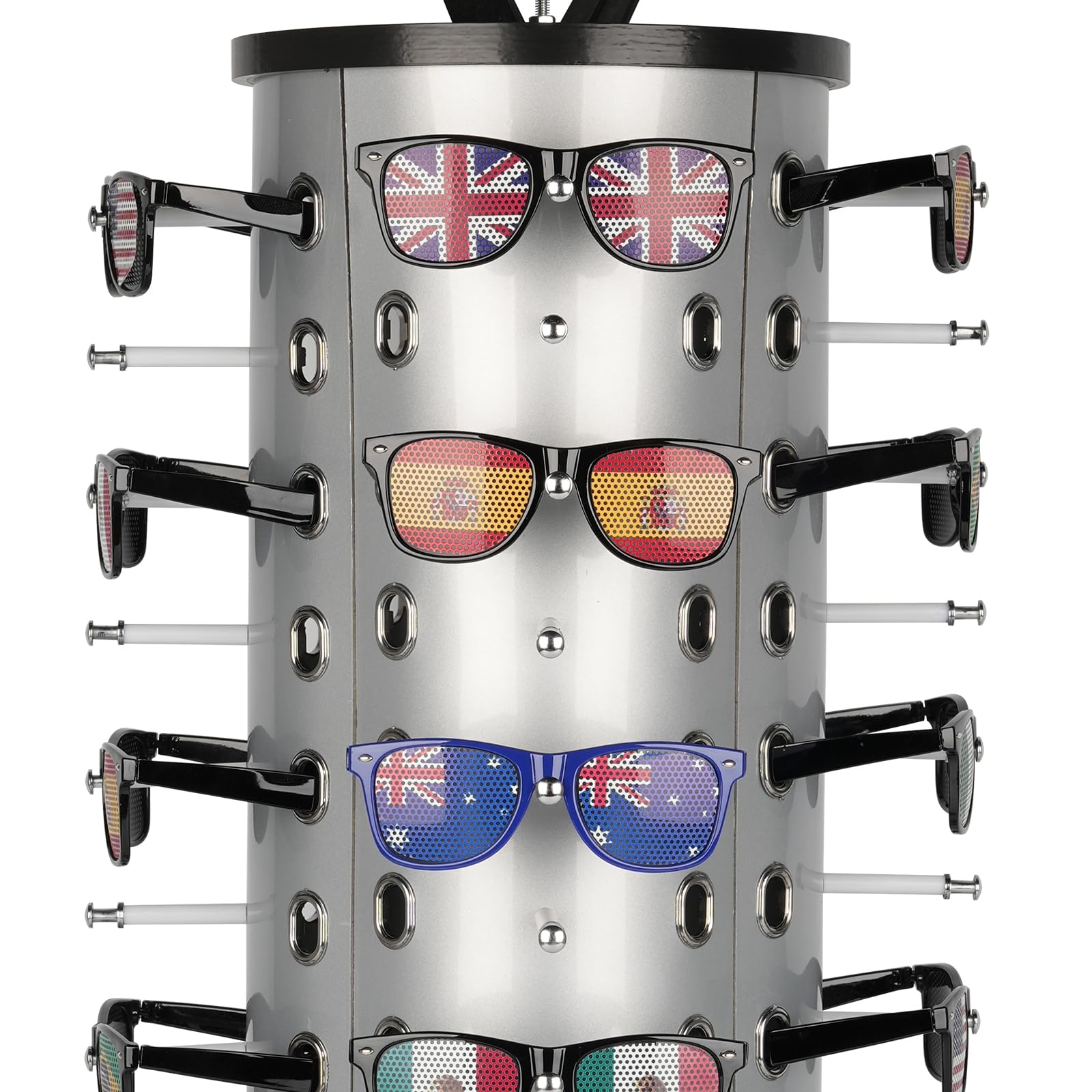 Espositore Occhiali Girevole 360&deg; - Con Specchio, Per 44 Paia, Per Negozi O Casa