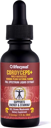 Life Cykel Cordyceps - Extracto de hongo con ciruela Kakadu, apoyo de energía, resistencia y vitalidad, suplemento natural para el envejecimiento,