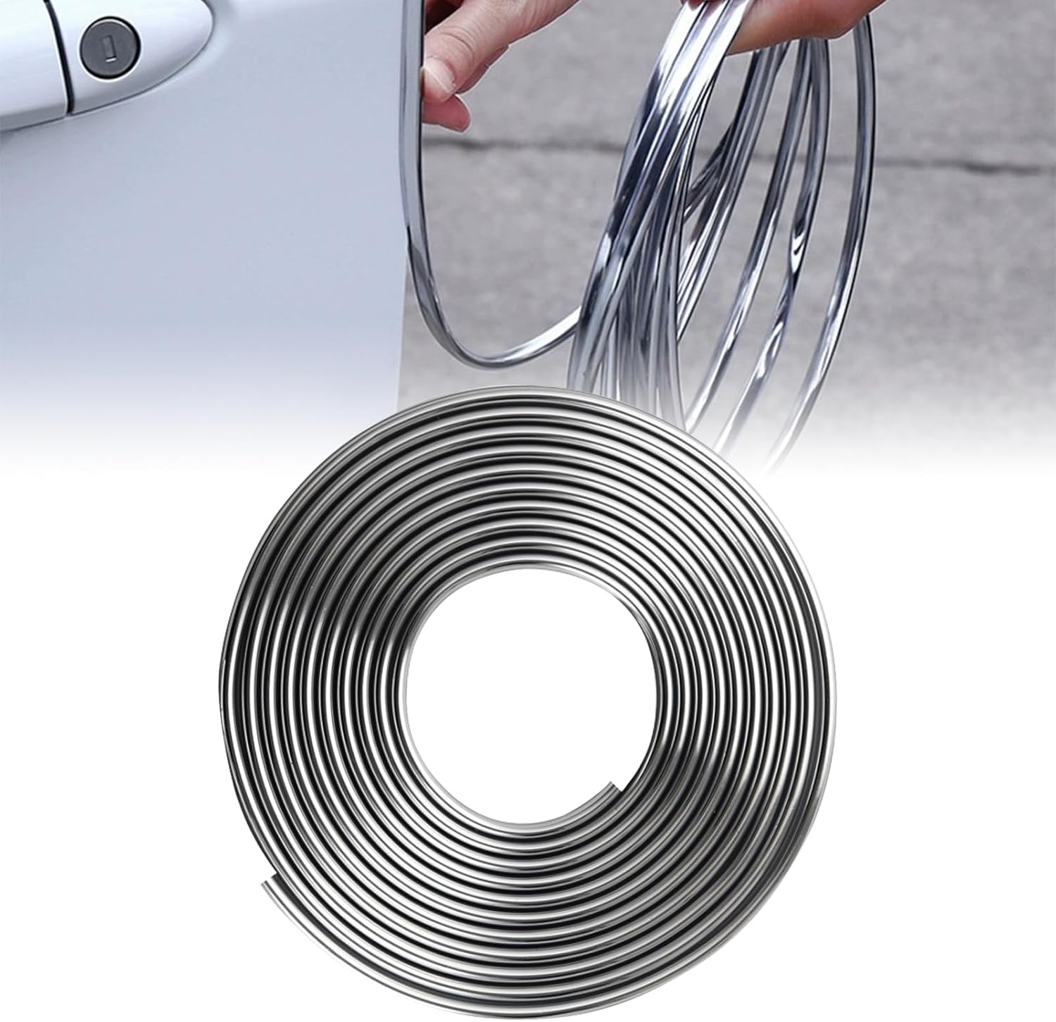 Tryagat Door Edge Guard for Nissan X-Trail T33 Qashqai J12 Ariya e-Power 2024, Chrome Moulding Trim Strip Protector Bumper Styling Body Decor Flexible Aesthetic Silver