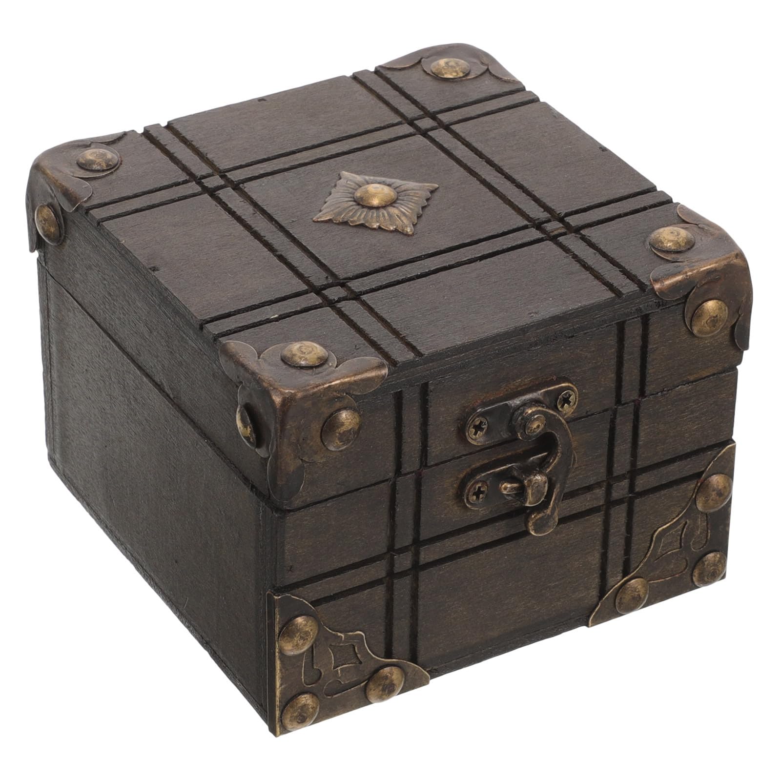 ibasenice Scatola Porta Cofanetto Multiuso Vintage in Legno Resistente per Piccoli Oggetti per Comò la Scrivania