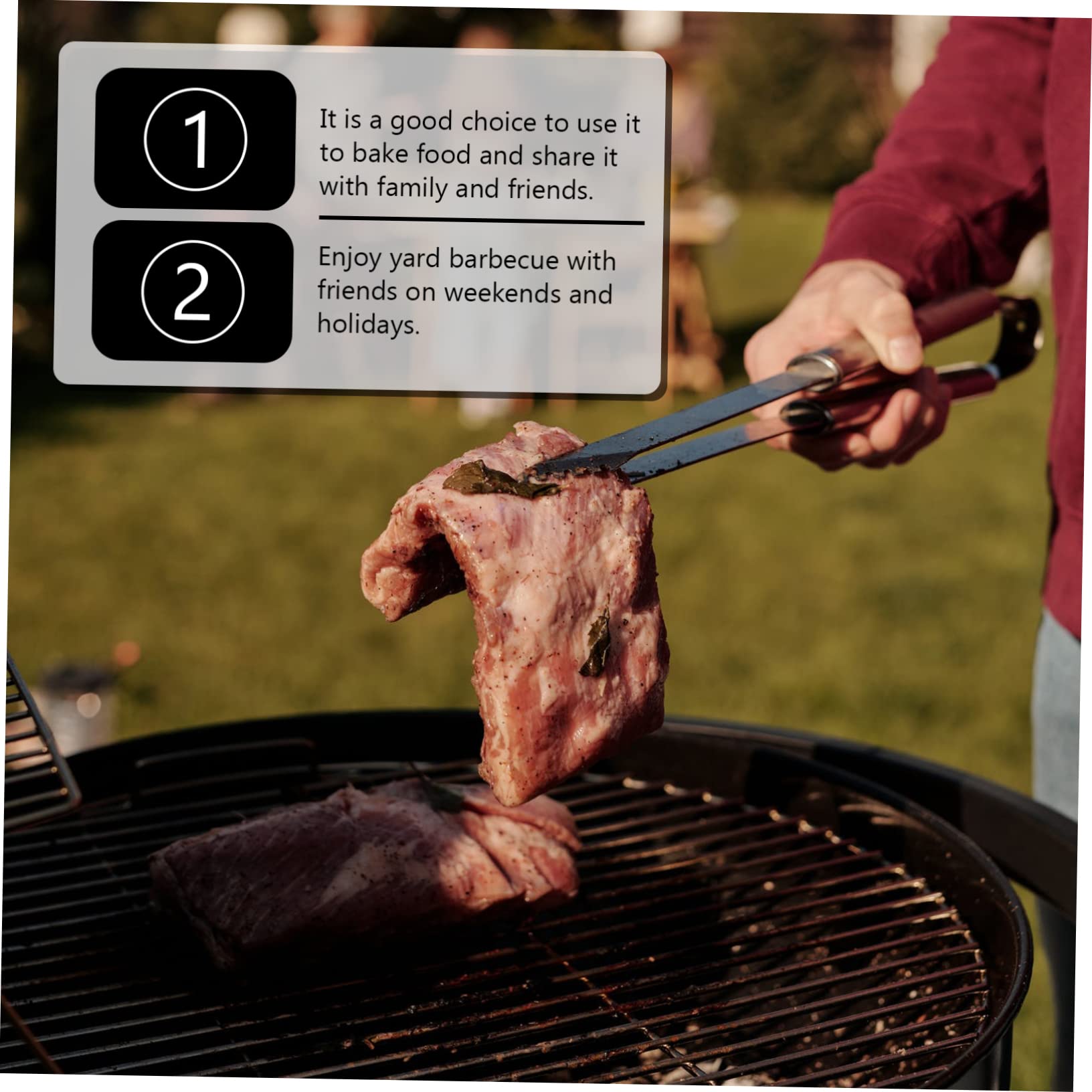 Alipis Bandeja Resistente al Calor para Asar de Acero al Carbono y Antiadherente con Diseño de Agujeros Grandes y Doble Asa para Barbacoa Exterior Profesional