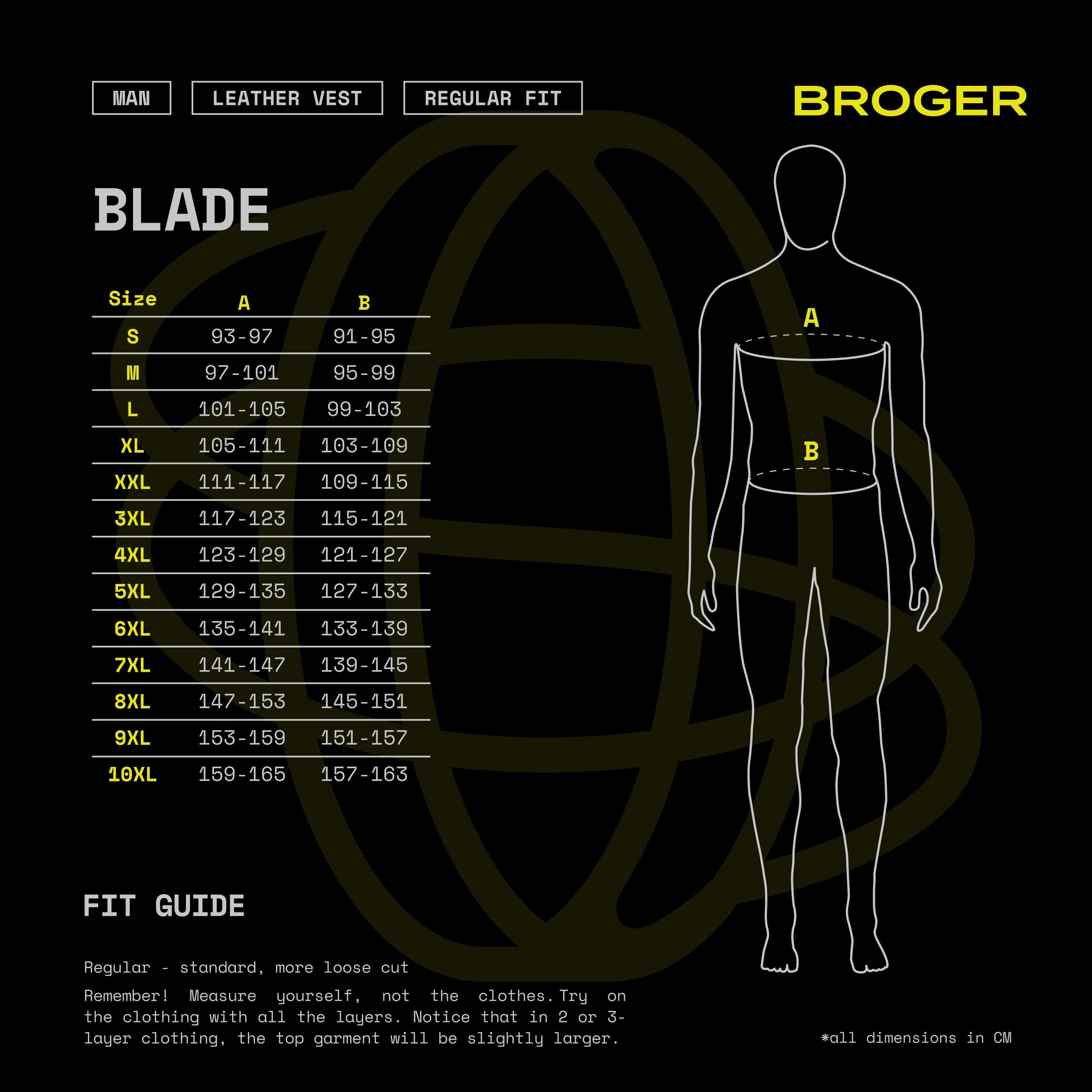 BROGER Blade Gilet da moto Uomo | Pelle | Spazio per stemmi e distintivi del club | Cerniera centrale | 6 tasche | Taglie fino alla 10XL