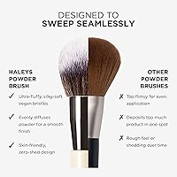 Vista 5 de HALEYS Brocha para polvo VEGAN+SIN CRUELDAD, suave, sin marcas, mezcla perfecta, pulido, difumina, alisa, control, precisión, herramientas