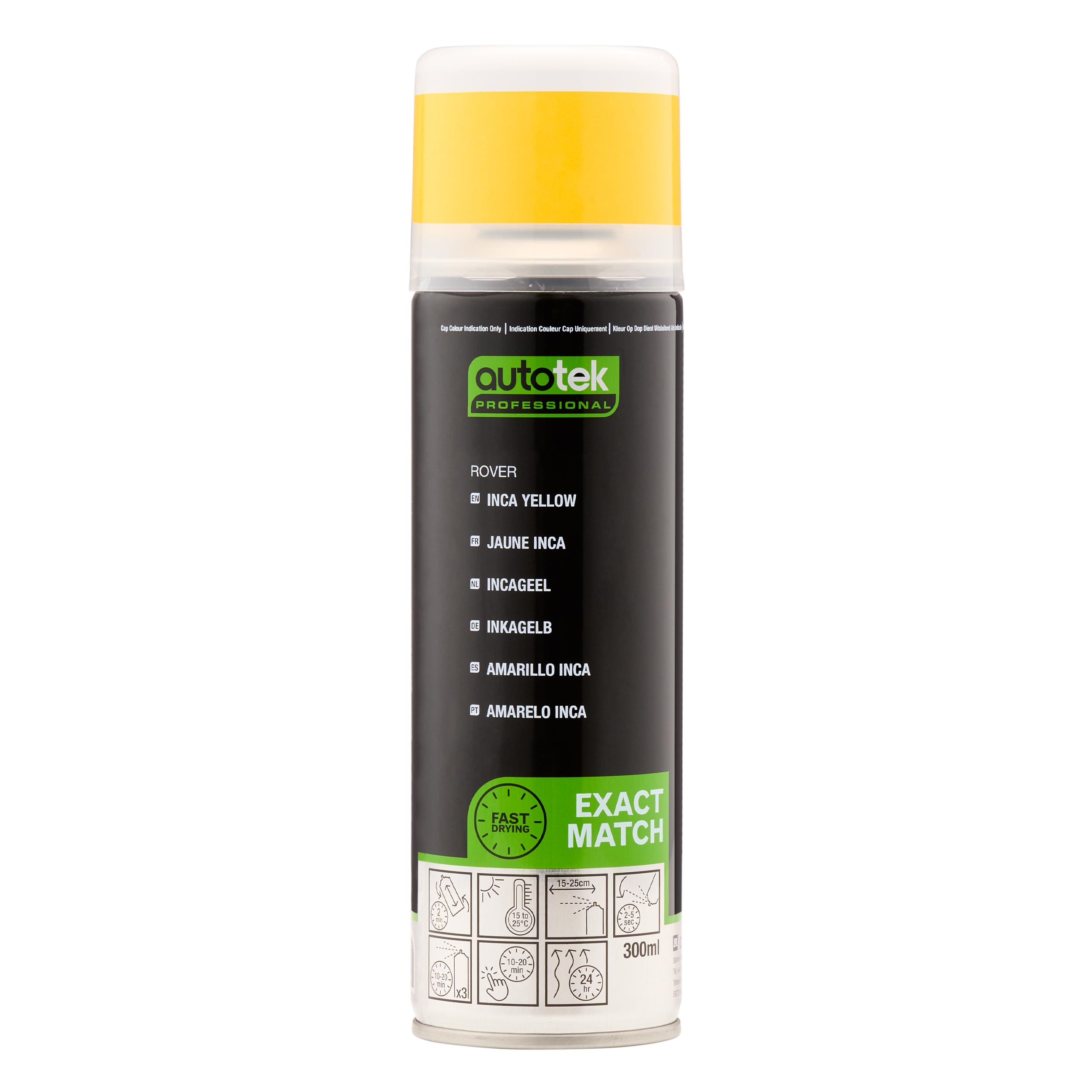 Autotek Exact Match Fast Drying Aerosol Spray Paint Rover Inca Yellow 300ml