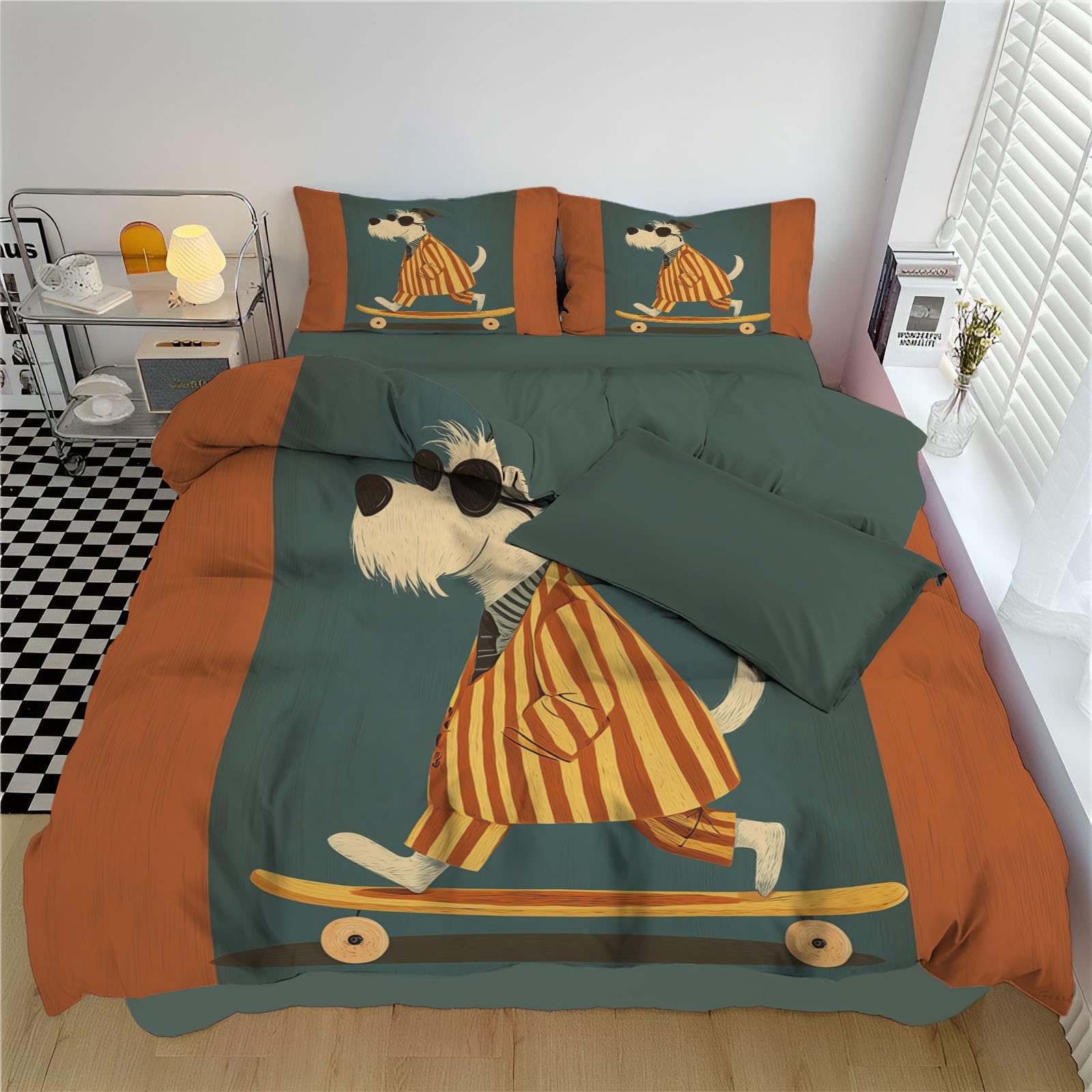 Housse de couette 200x200cm infroissable pour lit deux places