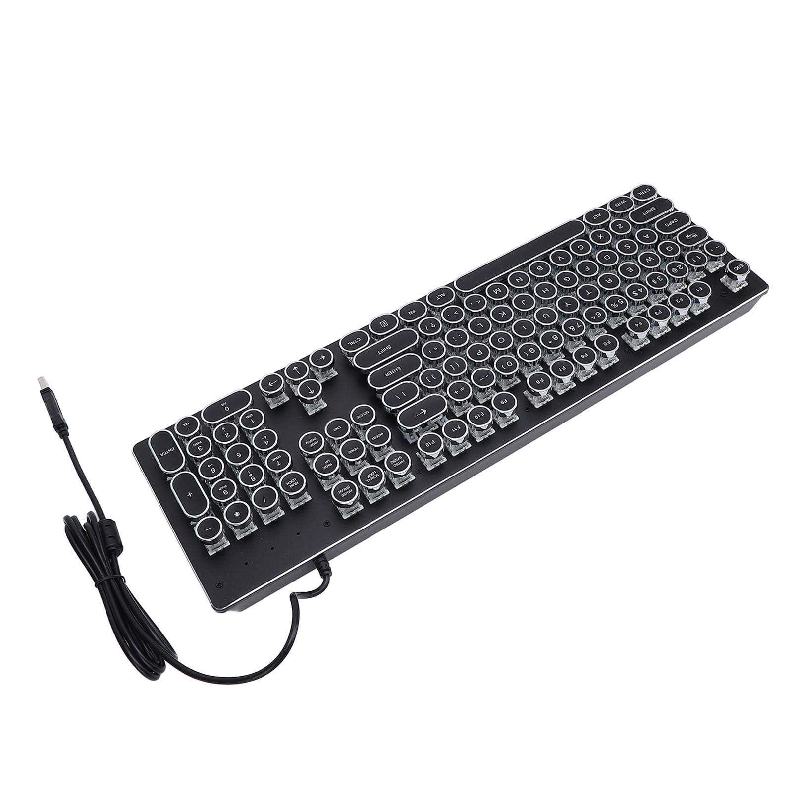 Generic Klawiatura do Gier, Przewodowa Klawiatura do Gier USB ze 104 Klawiszami do Komputera (BLACK)