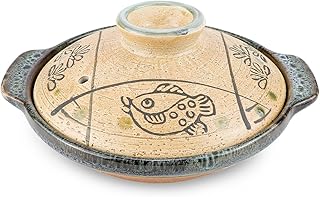 DOERDO Casserole Chinese Clay Pot 7 Inch Ceramic Cooking Pot Earthenware Stew Pot Stockpot with Lid for Home Restaurant, 18cm