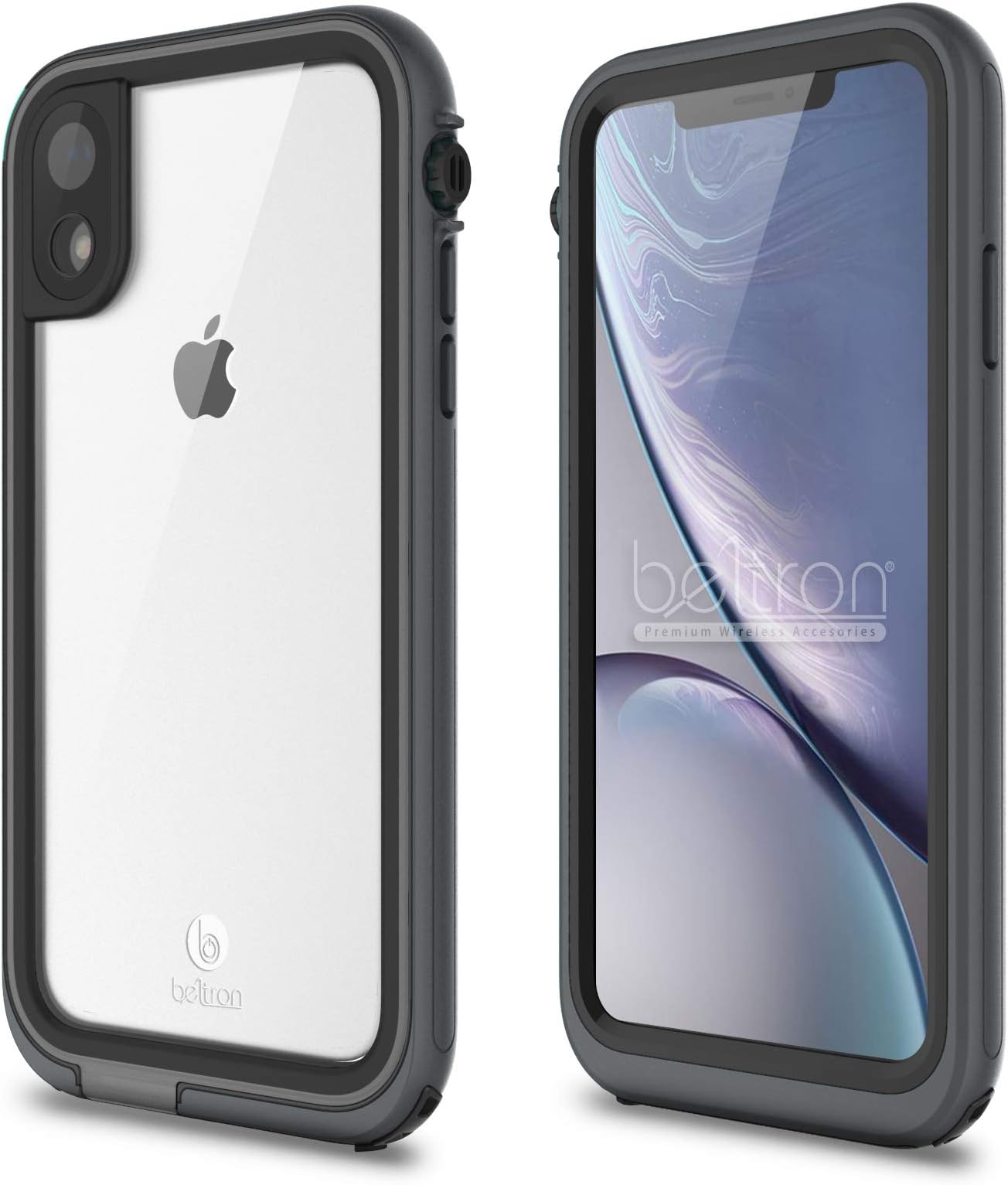 BELTRON aquaLife iPhone XR Waterproof, Shock & Drop Proof, Dirt Proof, Heavy Duty Case (IP68 Rated, MIL-STD-810G Certified) Features: Built-in Screen Protector & 360° Watertight Sealed Design (Grey)