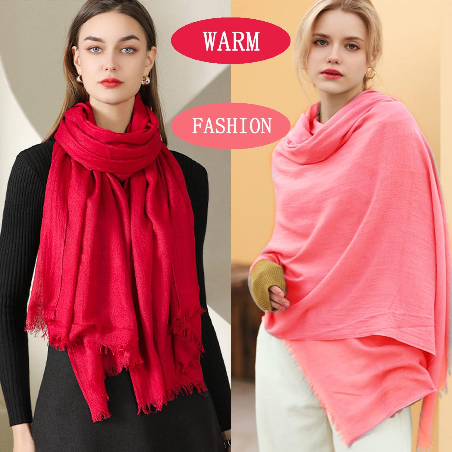 Womens Fashion Long Scarf Linen-Cotton Pure Color Large Soft Scarves Shawl Beautiful Shawl Wrap for Beach 200 X130 CM - Image 7