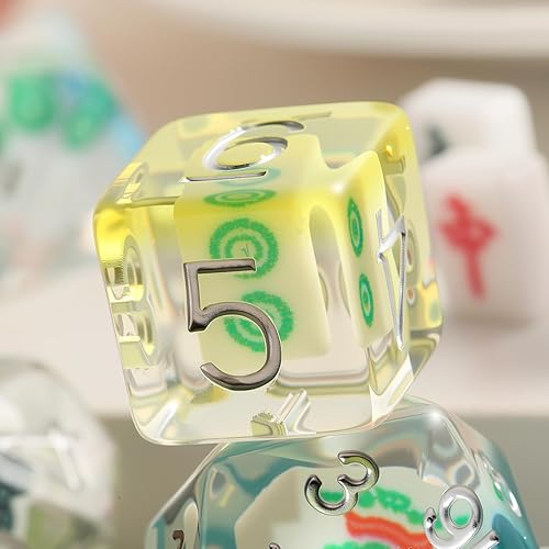 Miniatura 26 de DNDND - Juego de dados DND de resina de 7 piezas con bolsa de terciopelo para juegos de rol D&D y juegos de mesa