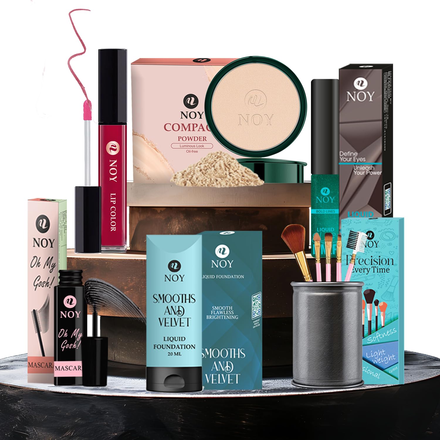Noy Makeup Kit Combo Set Everything You Need for Party Looks, Eye-Catching Colors, Long-Lasting Wear, and Smooth Finish Pack of 10#119-image-26