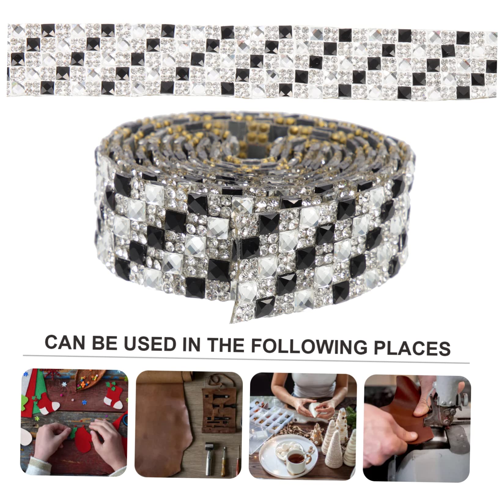 TEHAUX 5rollen Rhinestone Dekoband Für Bastelprojekte Selbstklebendes Strassband Für Hochzeiten Kostüme Und Kreative Deko-ideen