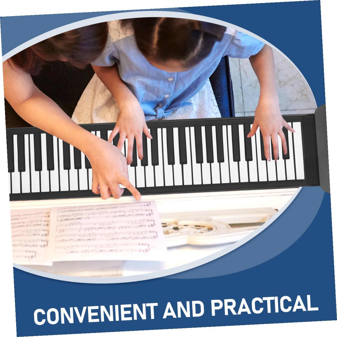 Pianoforte Leggero Portatile Elettronico Silicone Tasti in 61 e Sustain Pieghevole Pedale Ingresso Audio Mp3 Regalo per Ragazzo Ragazza