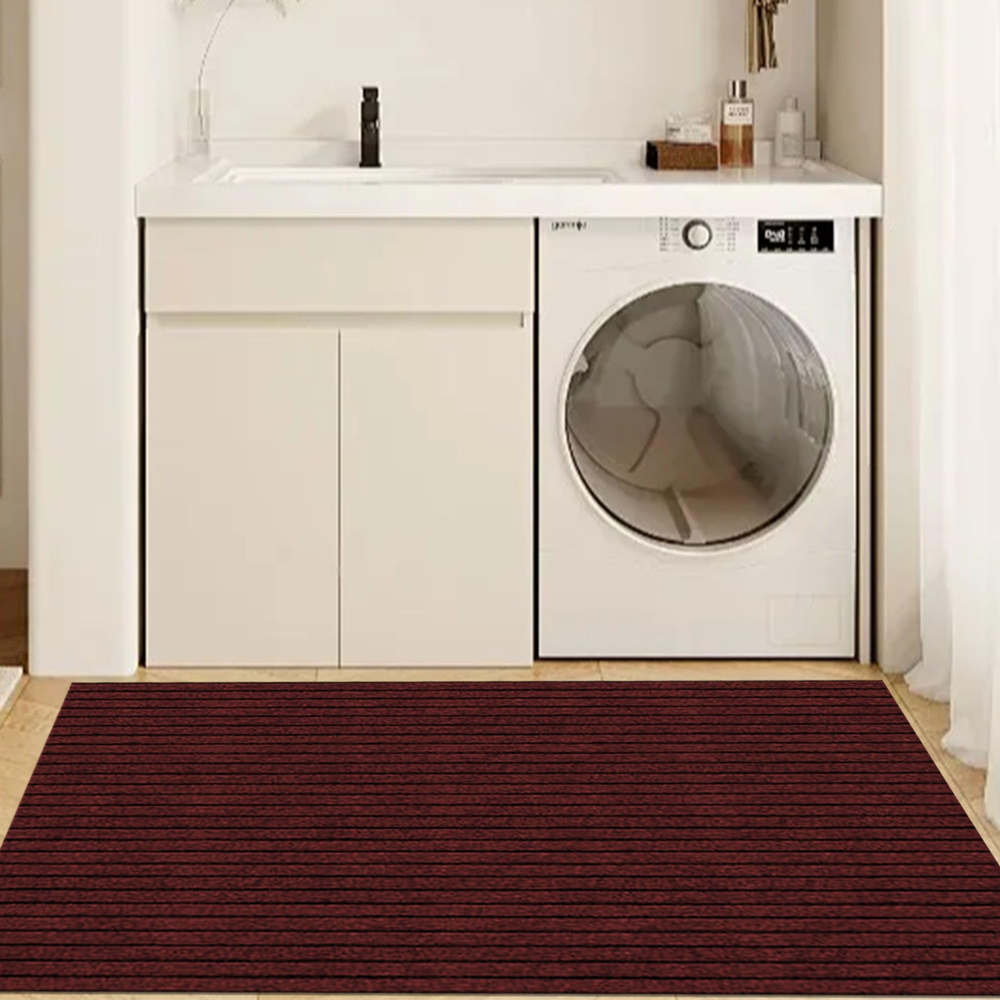 Tapis entrée antidérapant rouge contre la boue et l'humidité de la maison