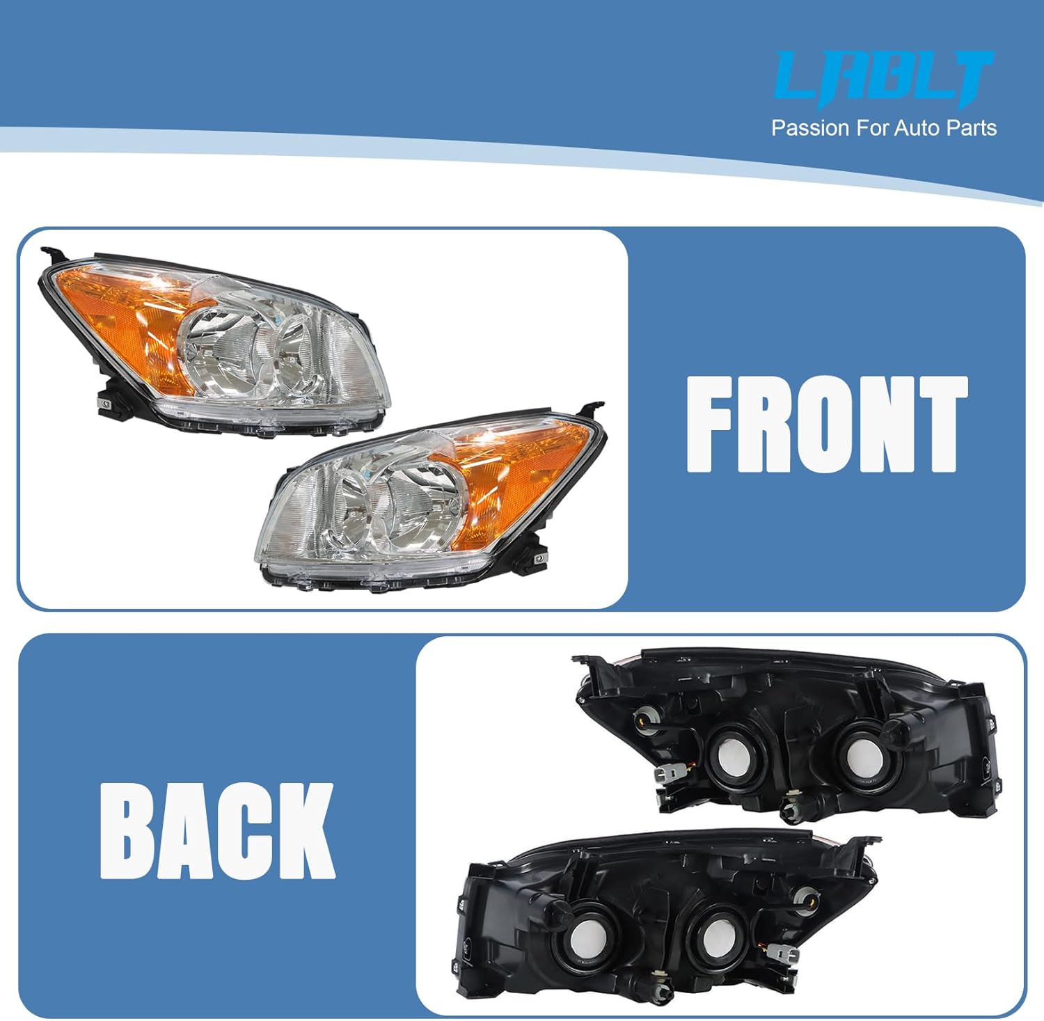 LABLT Headlights Assembly Repalcement for 2009 2010 2011 2012 RAV4, Left and Right Side (Limited Japan Built)