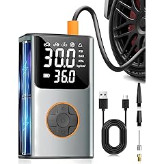 Tire Inflator Portable Air Compressor, Bike Pump, 150PSI Air Pump for Car Tires with LCD Dual Screen and Digital Tire Pressure Gauge, Air Compressor for Bicycle, Motorcycle, Compact Car, Ball
