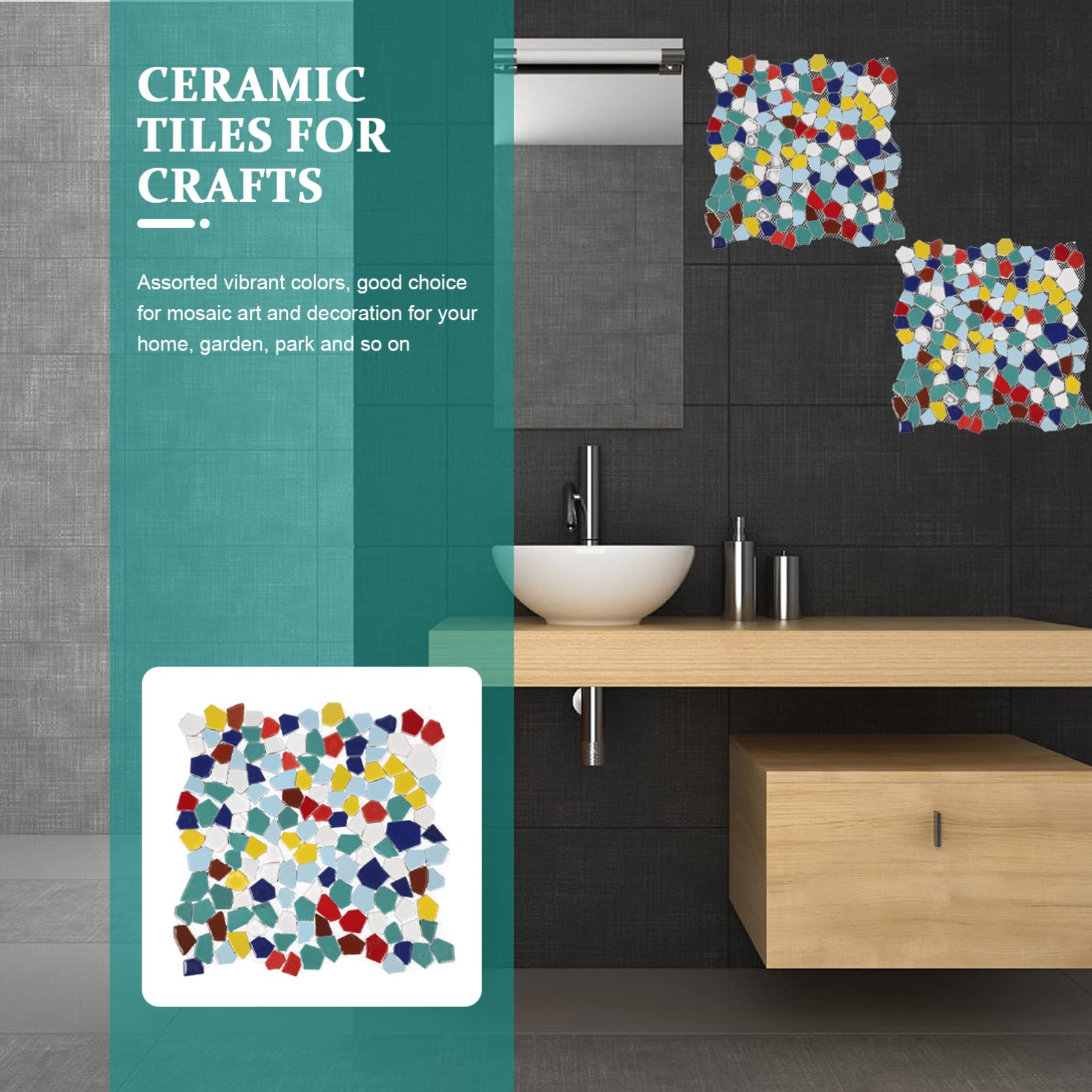 Mosaico Cerámico Irregular Para Manualidades Azulejos De Cerámica Coloridos Suministros De Artesanía Para Decoración De Paredes y Proyectos Creativos