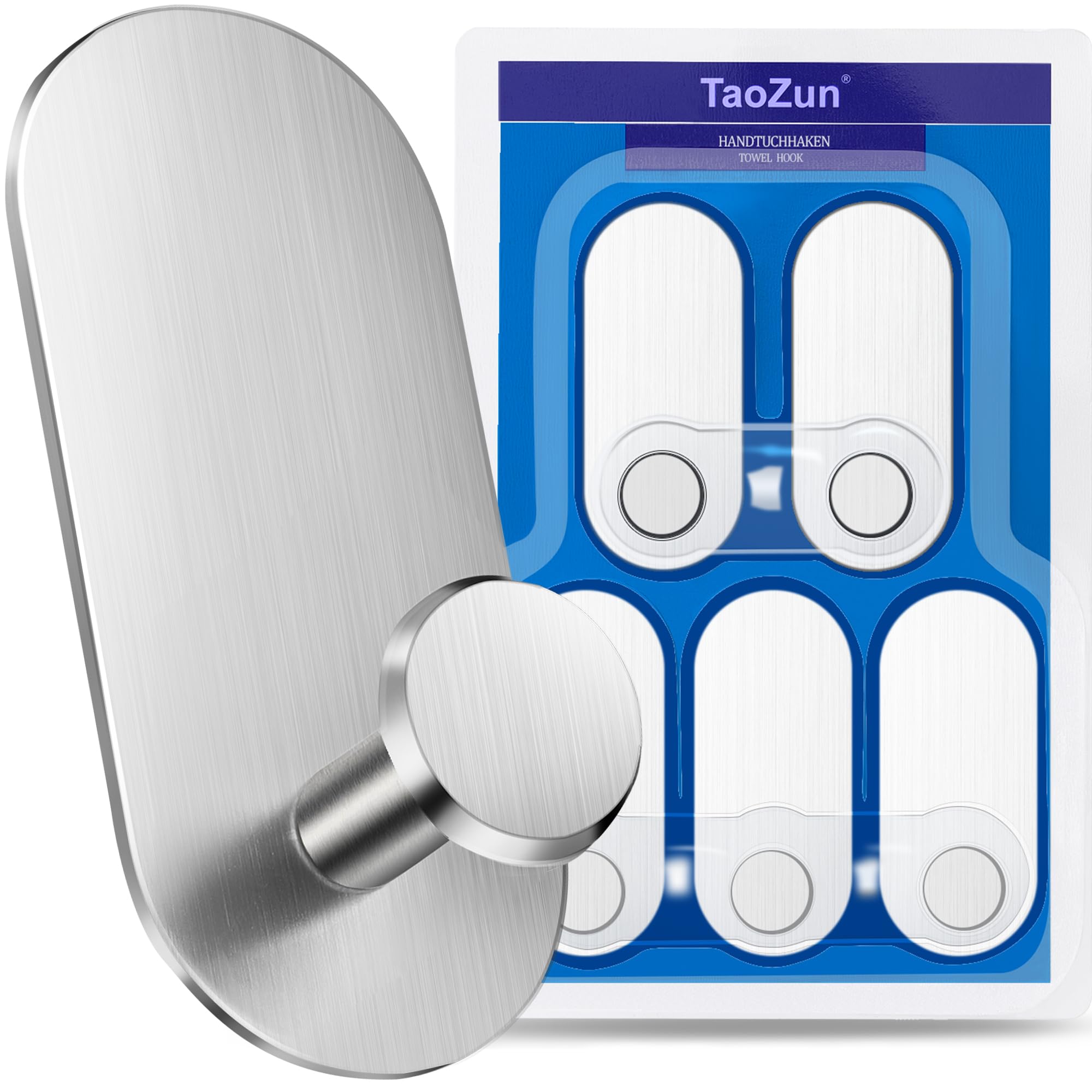 Taozun Selbstklebende Haken Aus Edelstahl SUS 304 – 3er Set, Für Badetücher & Bademäntel, Einfach Zu Montieren