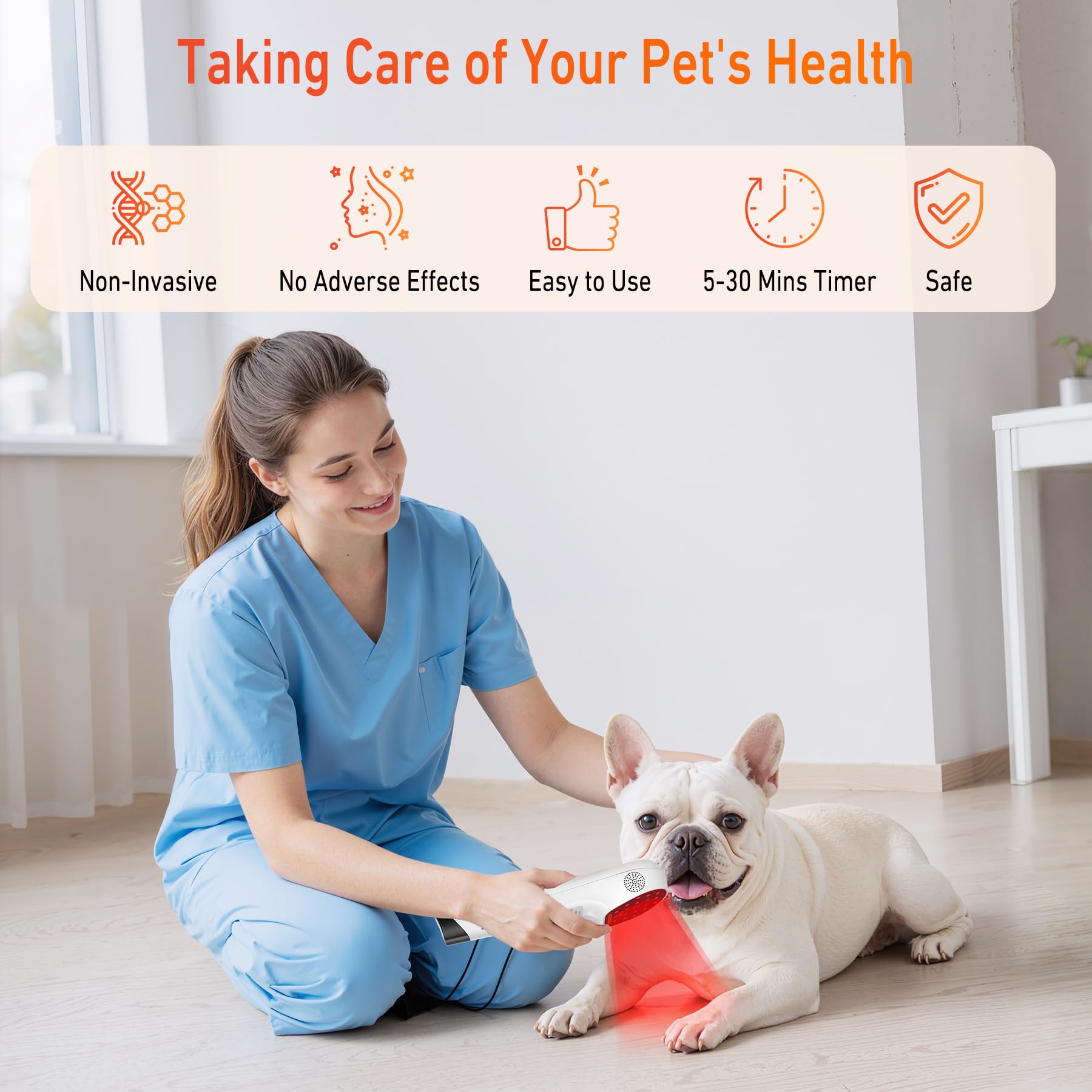 VAYALT Dispositivo Terapia Luz Roja, Terapia Luz Roja para Aliviar Dolores Musculares y Articulares Agudos, Terapia Luz Roja para Rostro Cuerpo, PortáTil Terapia Luz Roja para Mascotas
