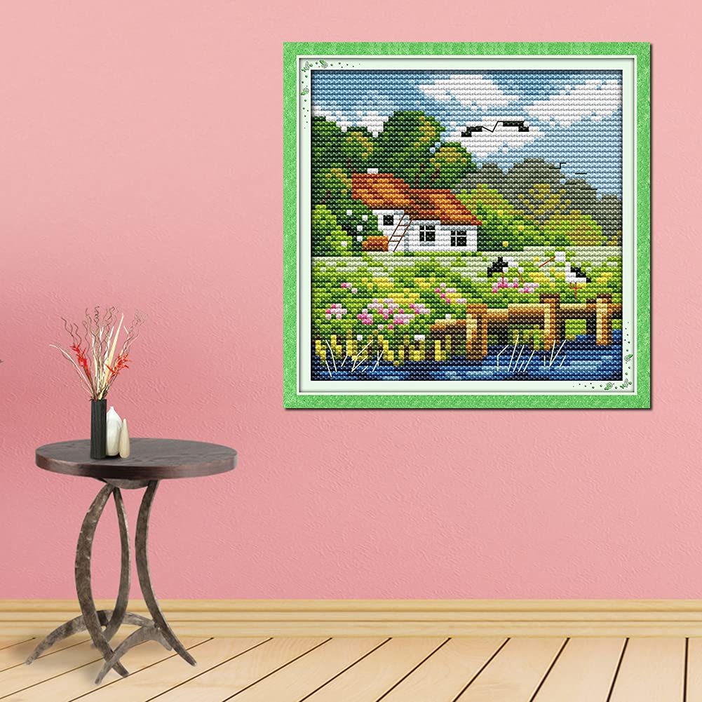 Amazon | OWN4B クロスステッチ刺繍キット図案印刷、11ct 四季の風景