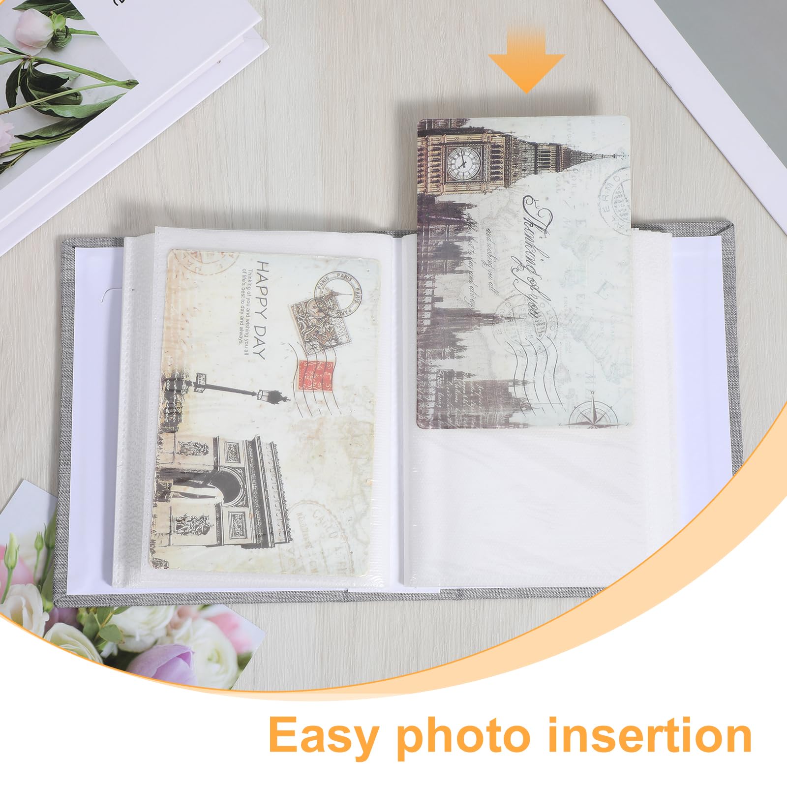 Álbum de fotos pequeño de 4 x 6 pulgadas, 100 páginas con capacidad para 200 fotos, capacidad extragrande, álbumes de fotos de 4 x 6 pulgadas, páginas sin ácidos, para fotos, aniversarios familiares