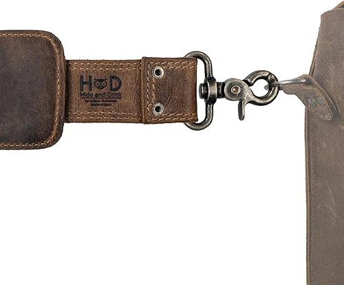Miniatura 3 de Hide & Drink, Correa de repuesto para bolsa de mensajero hecha a mano de cuero de grano completo, correa de hombro ajustable para laptop, cámara y
