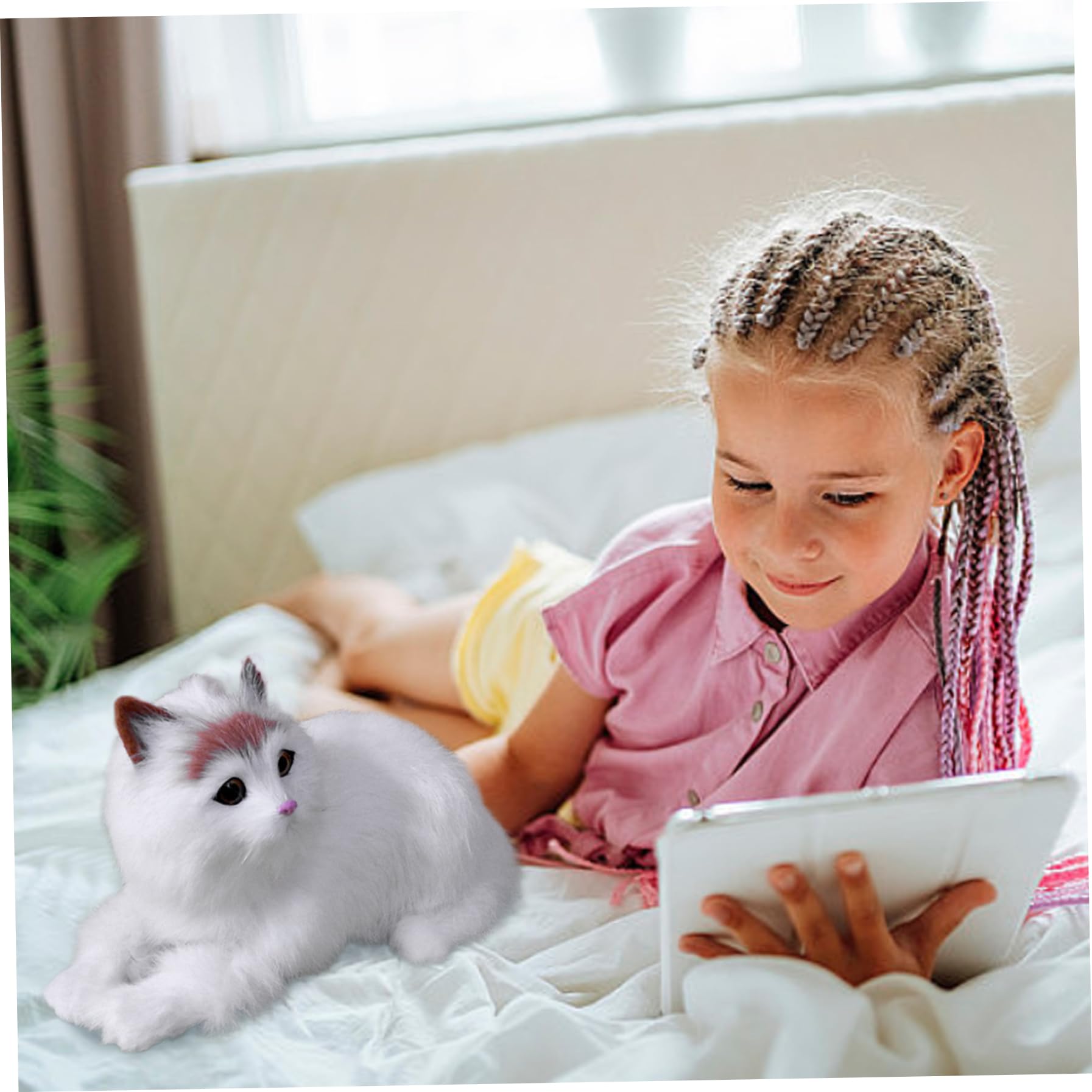 Gatto Realistico, Gatto di Peluche da 11, 4x6, 3 Pollici, Animale di Peluche da Compagnia, Animale Realistico, Giocattoli interattivi per Bambini Stile 1