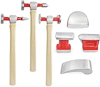 Vista 2 de C&T 7 Piece Auto Body Repair Tool Hammer Dolly Set, Car Body Repair Tool Kit with Carrying Case, Hickory Handles