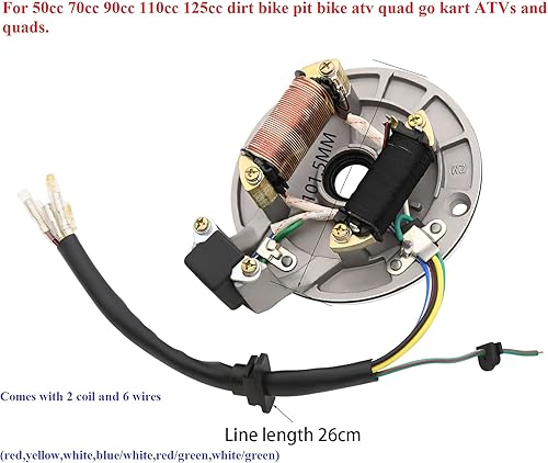 Miniatura 4 de Placa de estator magnética de encendido de 2 bobinas para 50 70 90 110 125cc Taotao Kazuma SSR Baja ATV Quad Dirt Kick Bike 4 ruedas, extractor de