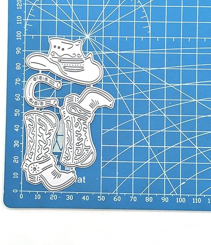 Miniatura 2 de Botas de vaquero del oeste, sombrero de vaquero, feliz cumpleaños, troqueles de corte de metal, troqueles de bricolaje, álbumes de recortes,