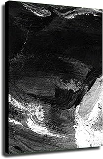 Original Hand-Painted Texture Oil Painting Black & White Oil Painting Mi...