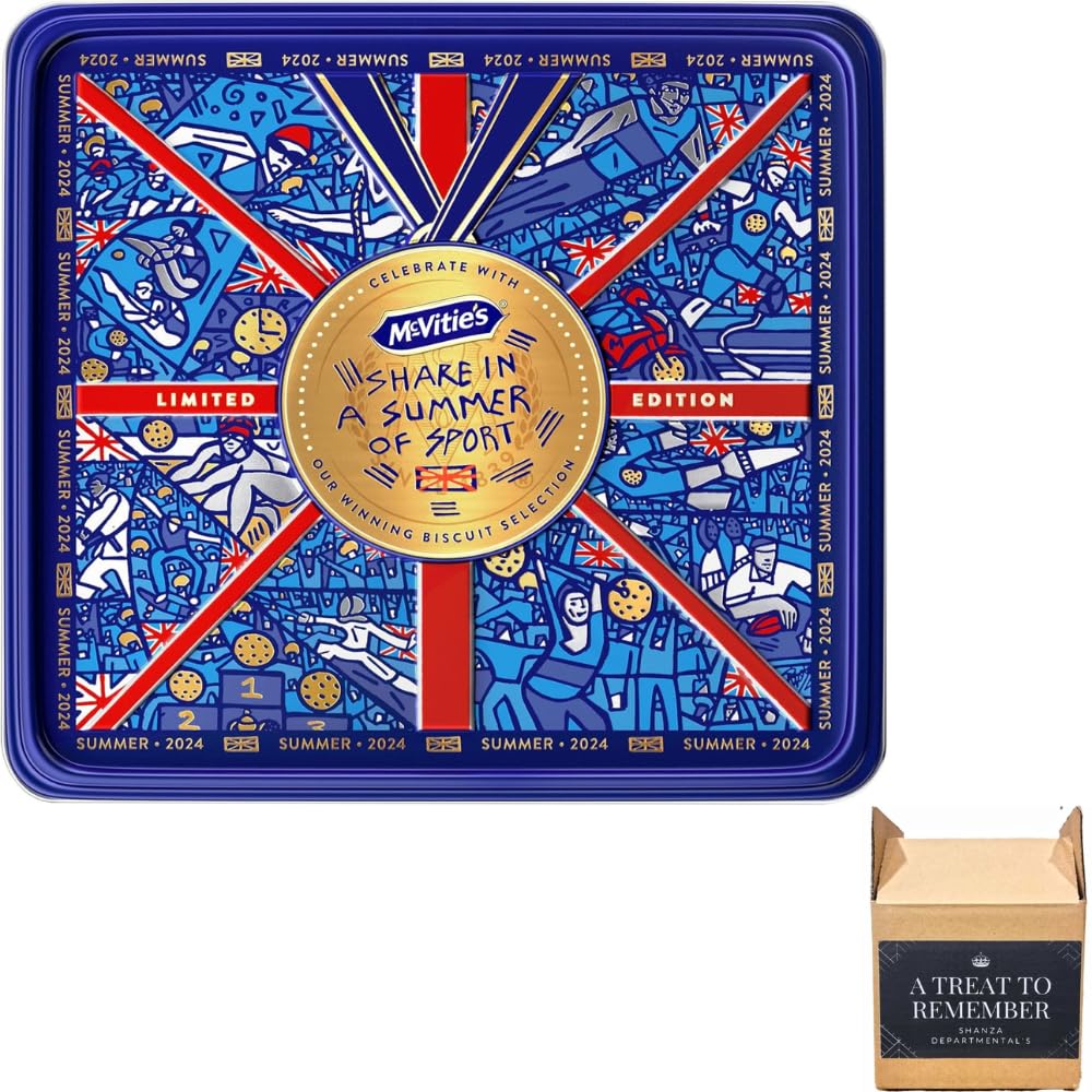 McVitie's Summer Sporting Tin Biscuit Selection Tin 313g (Pack of 1) Mcvities Biscuits in a tin