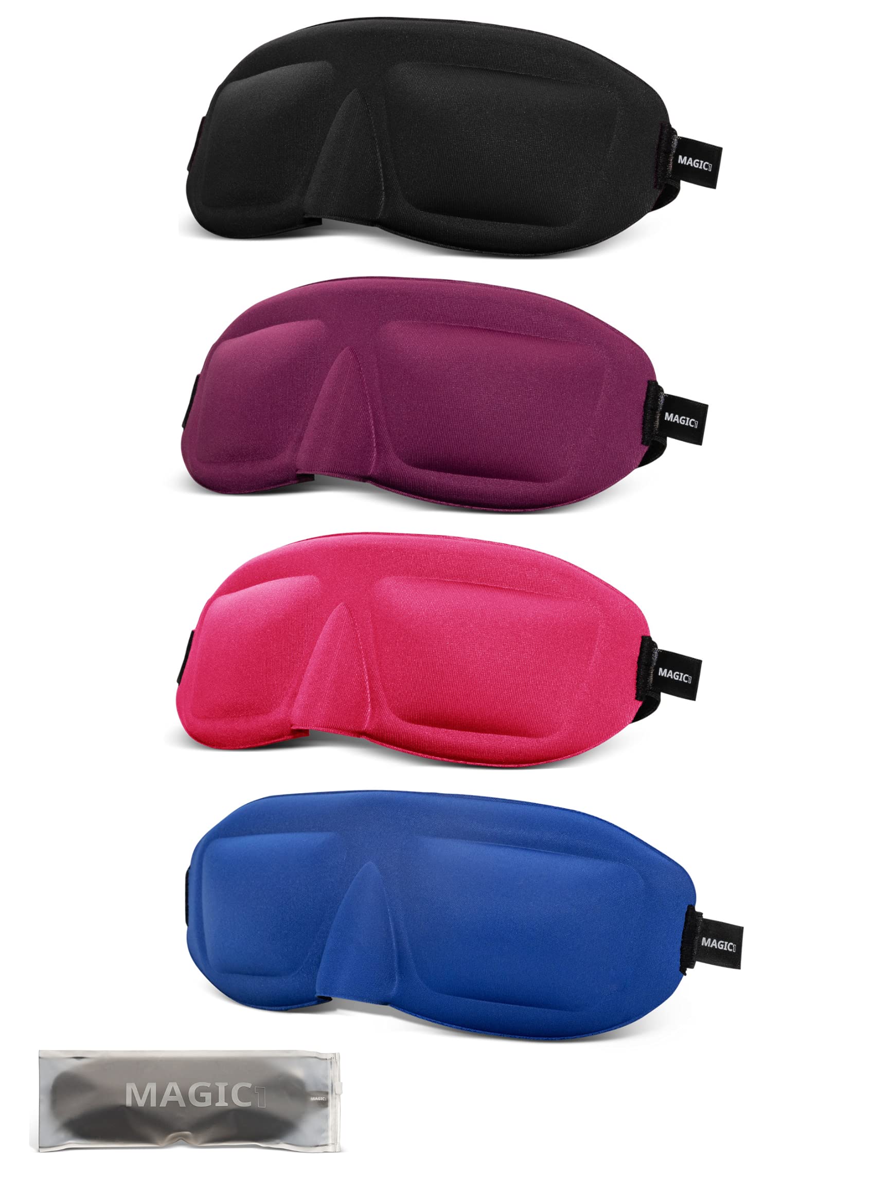 New 2022 Design Sleep Mask 3D for Men Women Upgraded Lightweight Eye Mask Sleeping Mask Adjustable Strap Block Out Light Night Blindfold Soft Eye Cover for Travel Nap Meditation Night Shift (Purple)