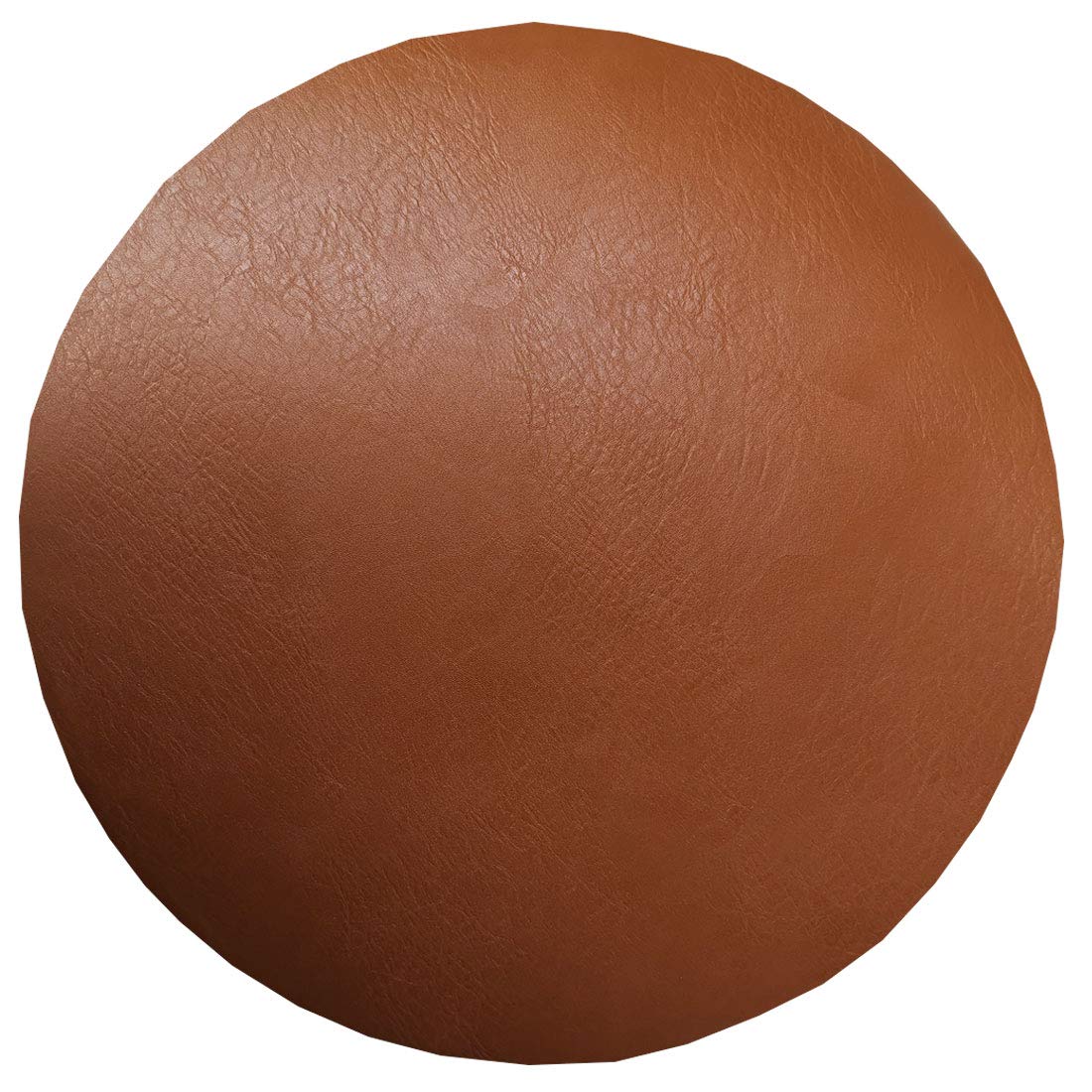 ALoveTree Round Bar Stool Cushion with Elastic Round Foam Padded Seat Cushions Waterproof Leather Bar Stool Covers Diam 13"-Thk 0.8" Caramel
