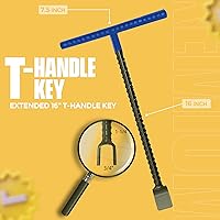 Vista 2 de Llave de medidor de agua, 2 piezas, herramienta de cierre de agua de acero, incluye llave de medidor de agua de 16 pulgadas y 1 llave negra para uso