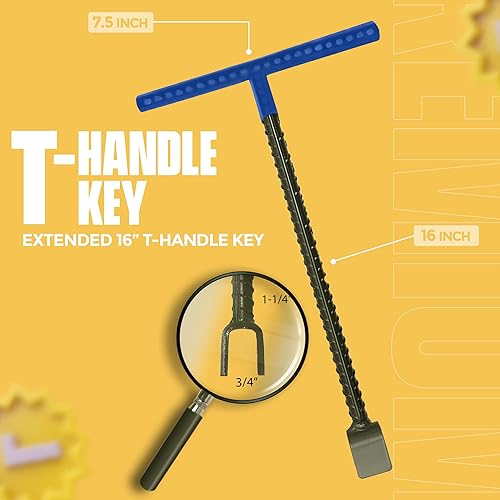 Miniatura 2 de Llave de medidor de agua, 2 piezas, herramienta de cierre de agua de acero, incluye llave de medidor de agua de 16 pulgadas y 1 llave negra para uso
