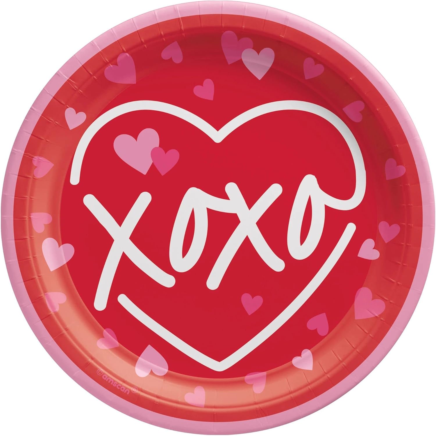 Valentines Day Party Supply Pack for 8 People | Cross My Heart Design Bundle Includes Paper Dinner & Dessert Plates and Heart Shaped Napkins - Image 3