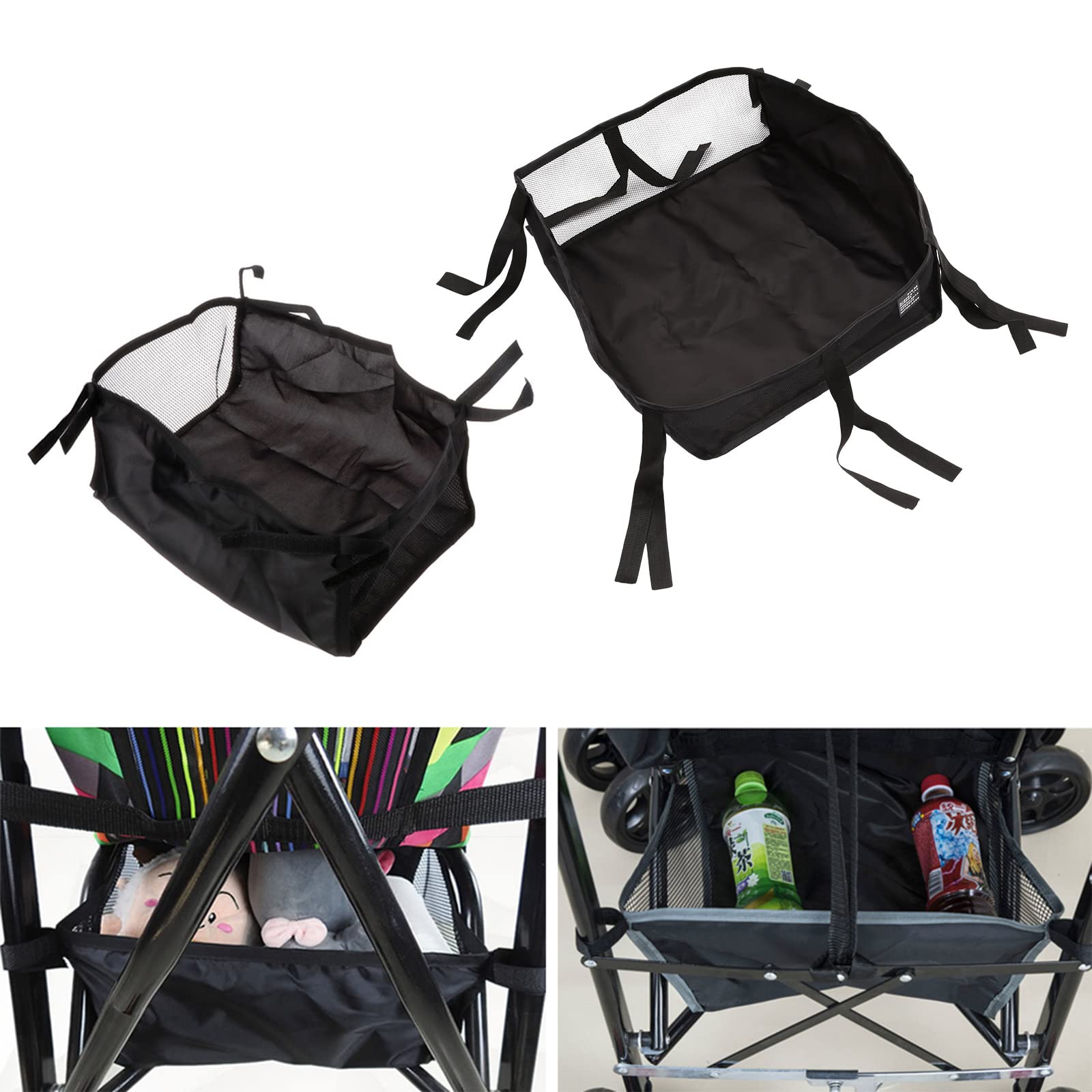 Cestino portaoggetti per passeggino, cestino da appendere al passeggino, grande e piccolo, facile da installare, borsa portatile per carrozzina