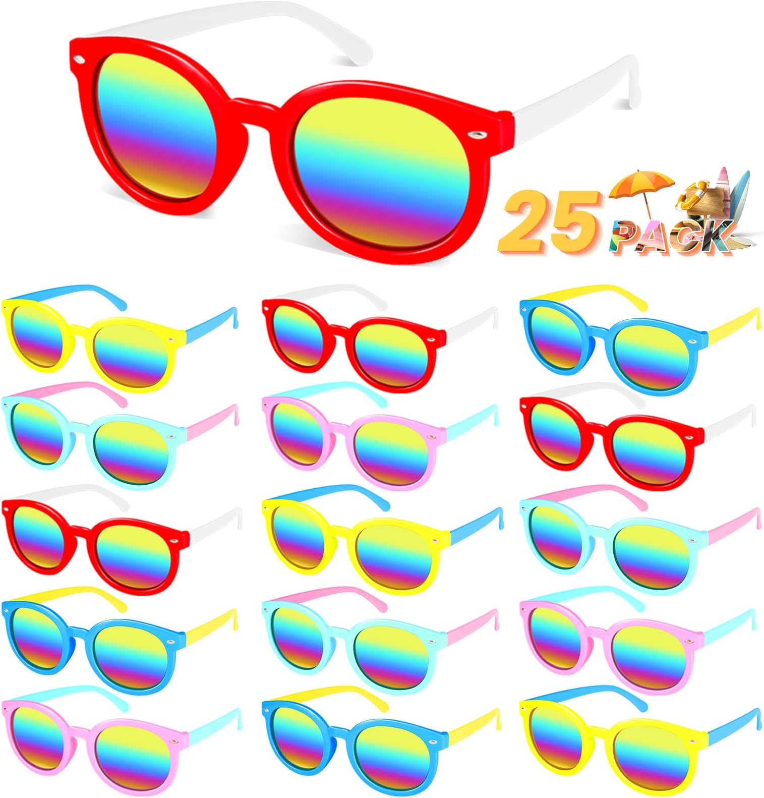 25 Pack Kids Sunglasses Summer Party Favors