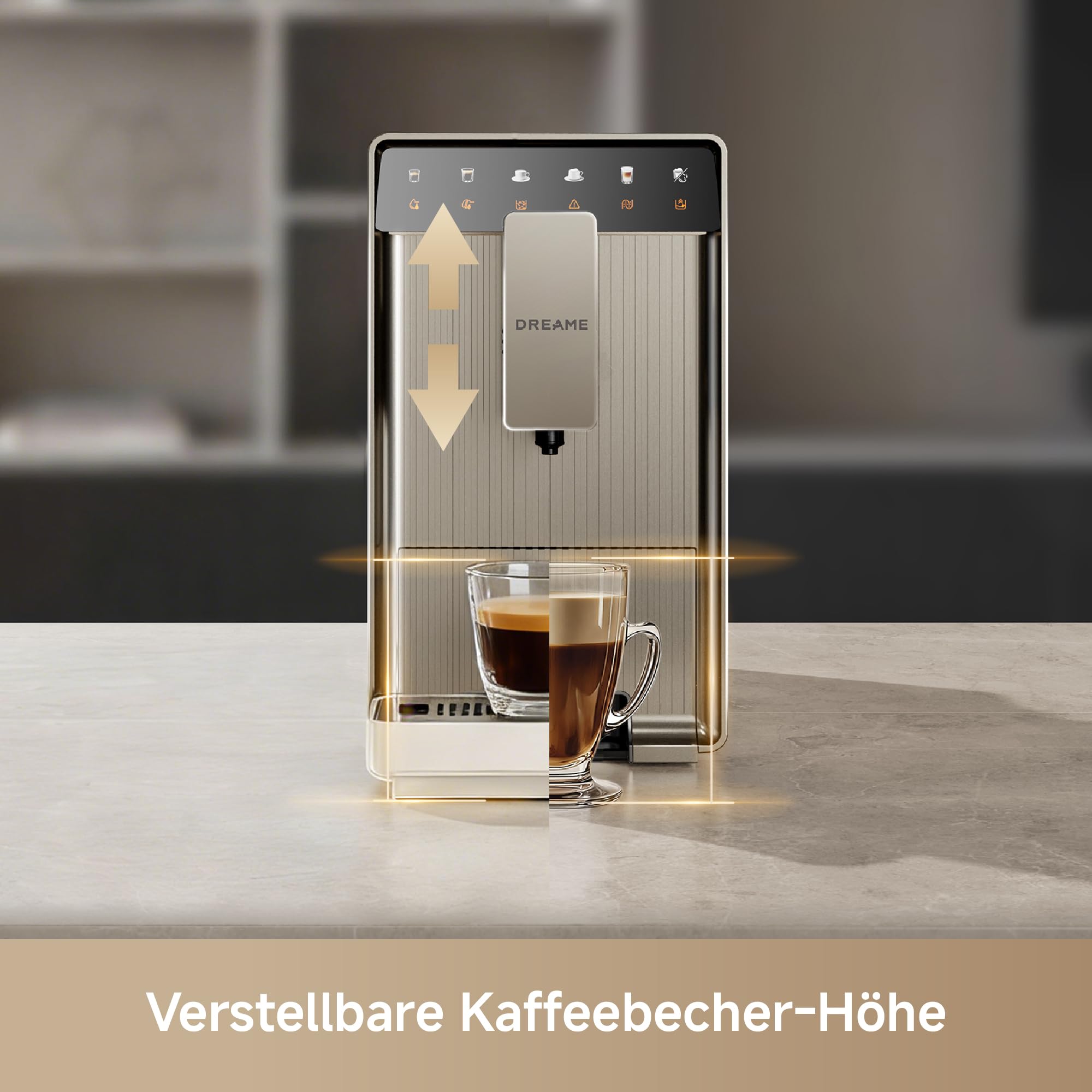 dreame Ecceluxe Slim Espresso-Vollautomat Kompakte Größe, Geschmack der Meisterklasse. Vollautomatische Komplettreinigung. Ein-Tasten-Touchscreen für fünf Kaffeespezialitäten