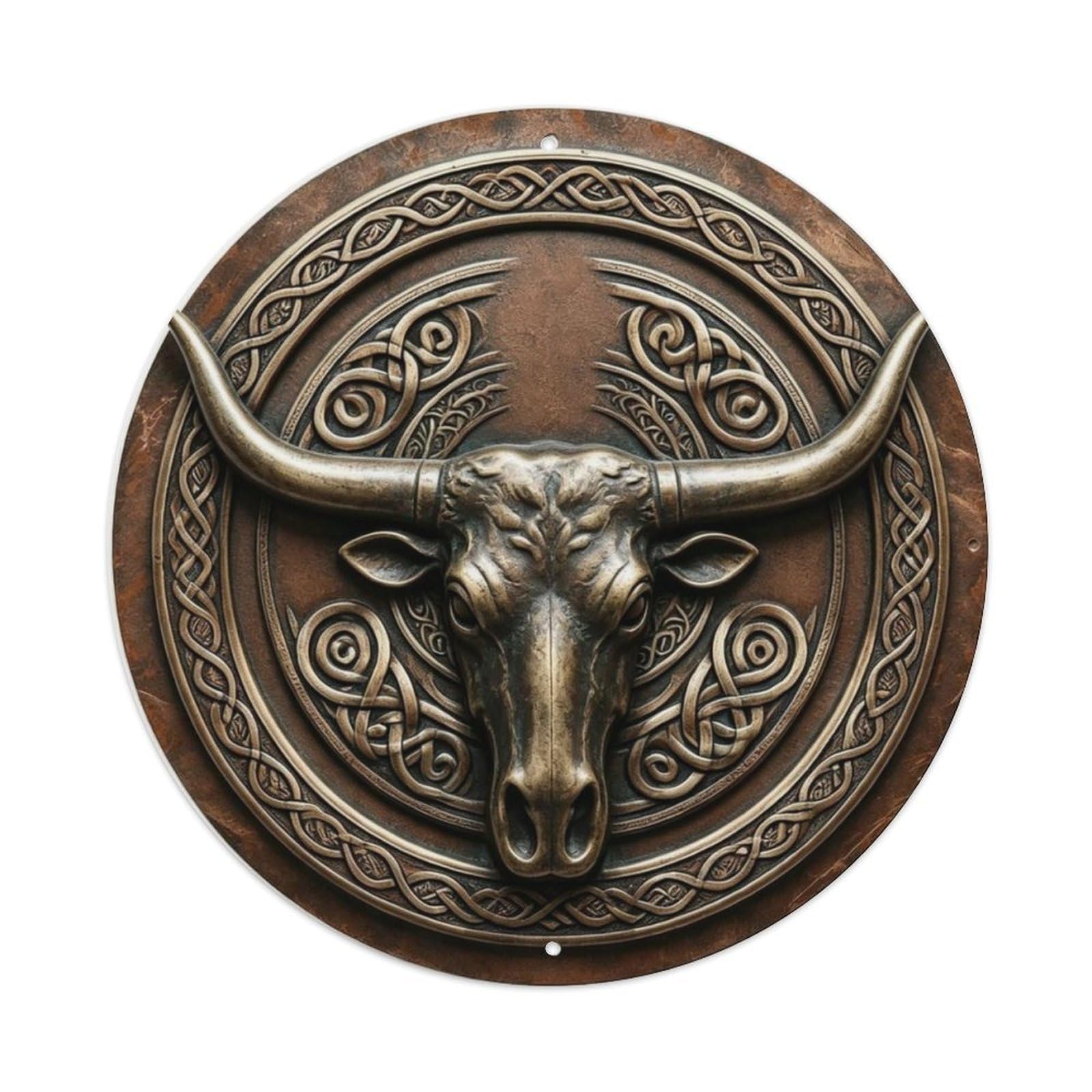 Texas Longhorn Bull Skull Metal Tin Sign Plaque