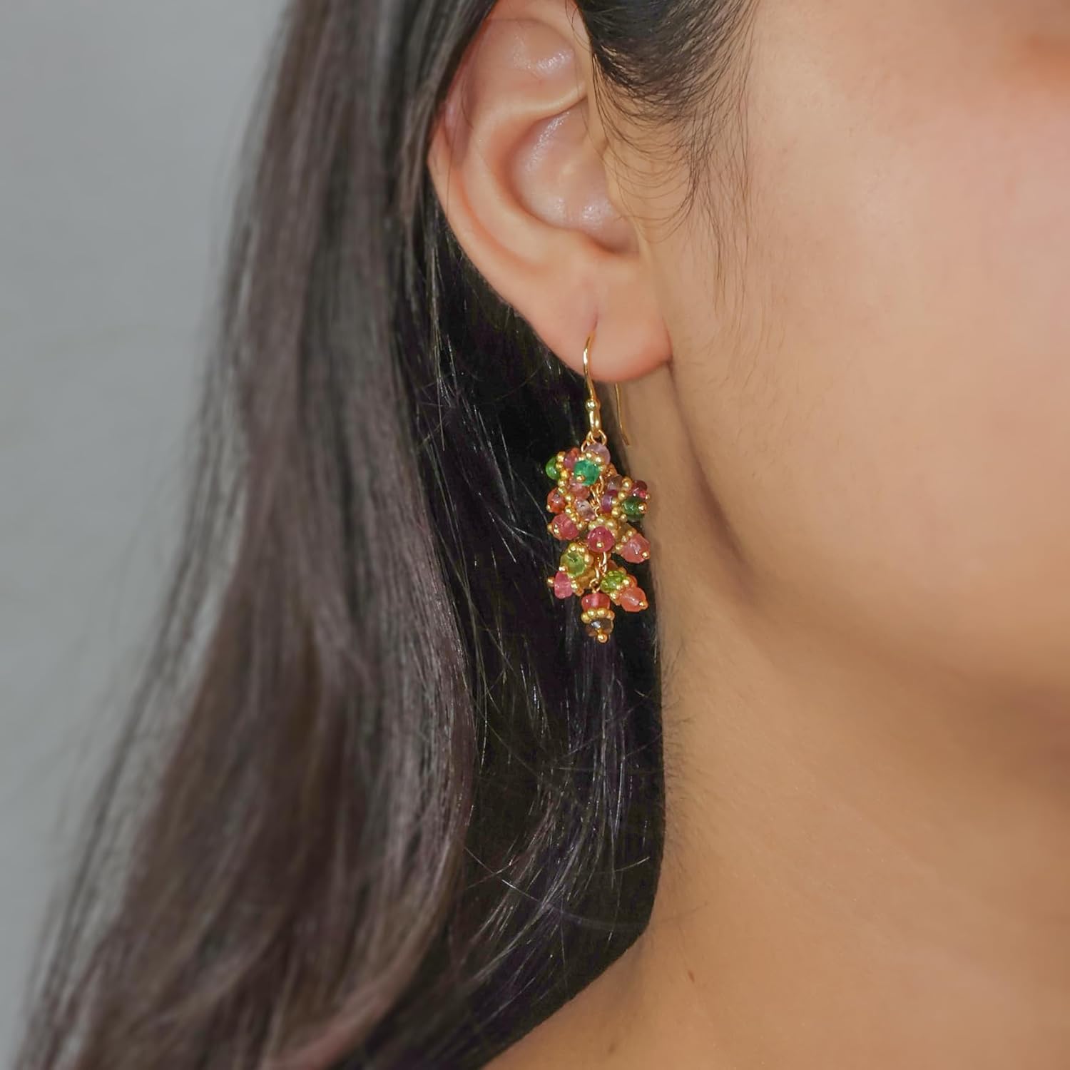 GOODSTONE JEWELS Handmade Gemstone Beaded Dangle Drop Earrings for Women in 925 Sterling Silver Stamped/Gold Plated | Birthstone Jewelry with Emerald, Ruby, Tanzanite & Multi Gemstones | Gift for Her