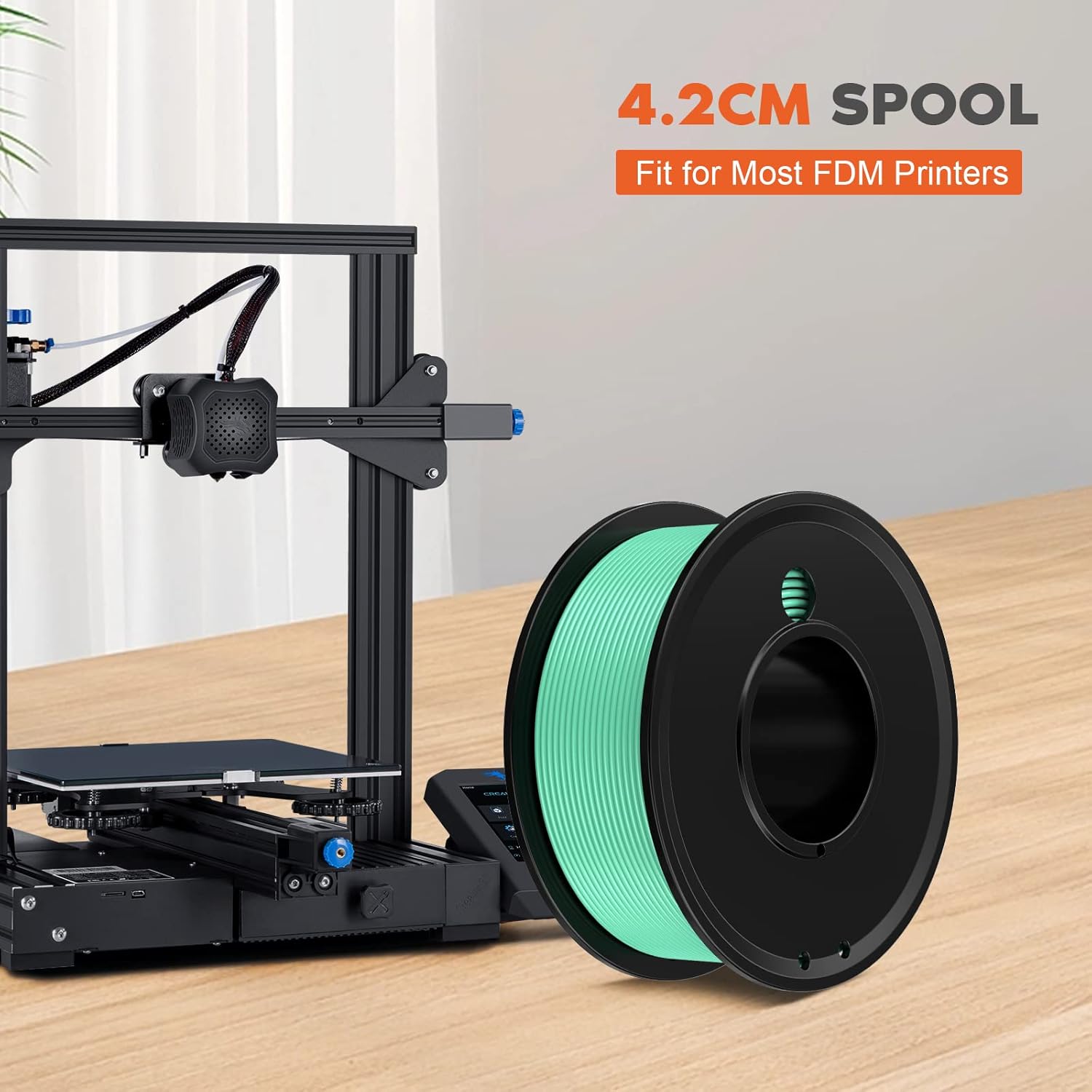 FAHKNS 3D Printer Filament PLA 1.75mm 3-D Printing Material 5 Color Bundle Print Filimate 1.75 mm White Black Green Orange Pink Filiment1.75 Accuracy ±0.02mm Fillament Spool Vacuum Pack 250G X 5 Roll