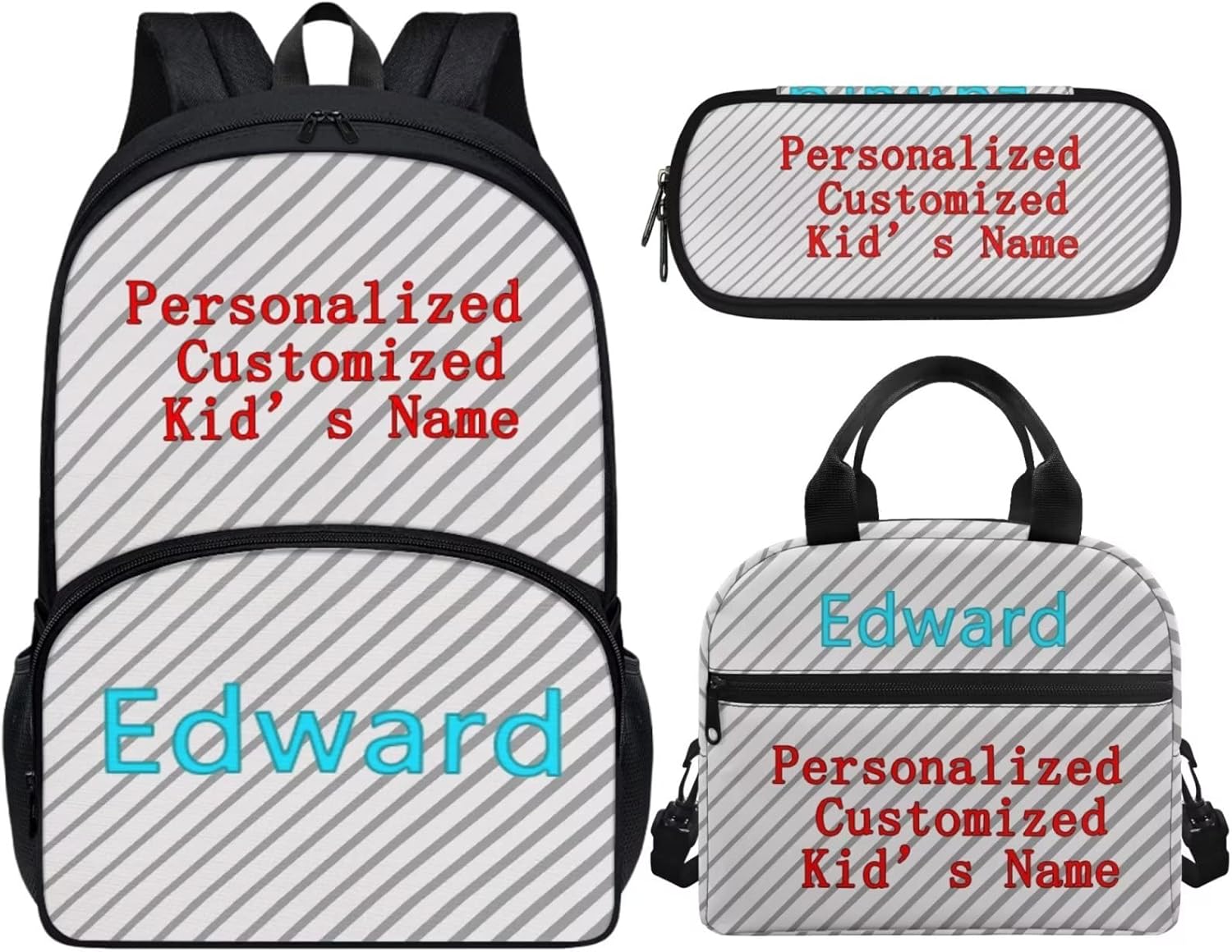 AmzPrint American Eagle Backpack And Lunch Box School Backpack With Lunch Box,Lightweight Bookbag Set For Girls Kids