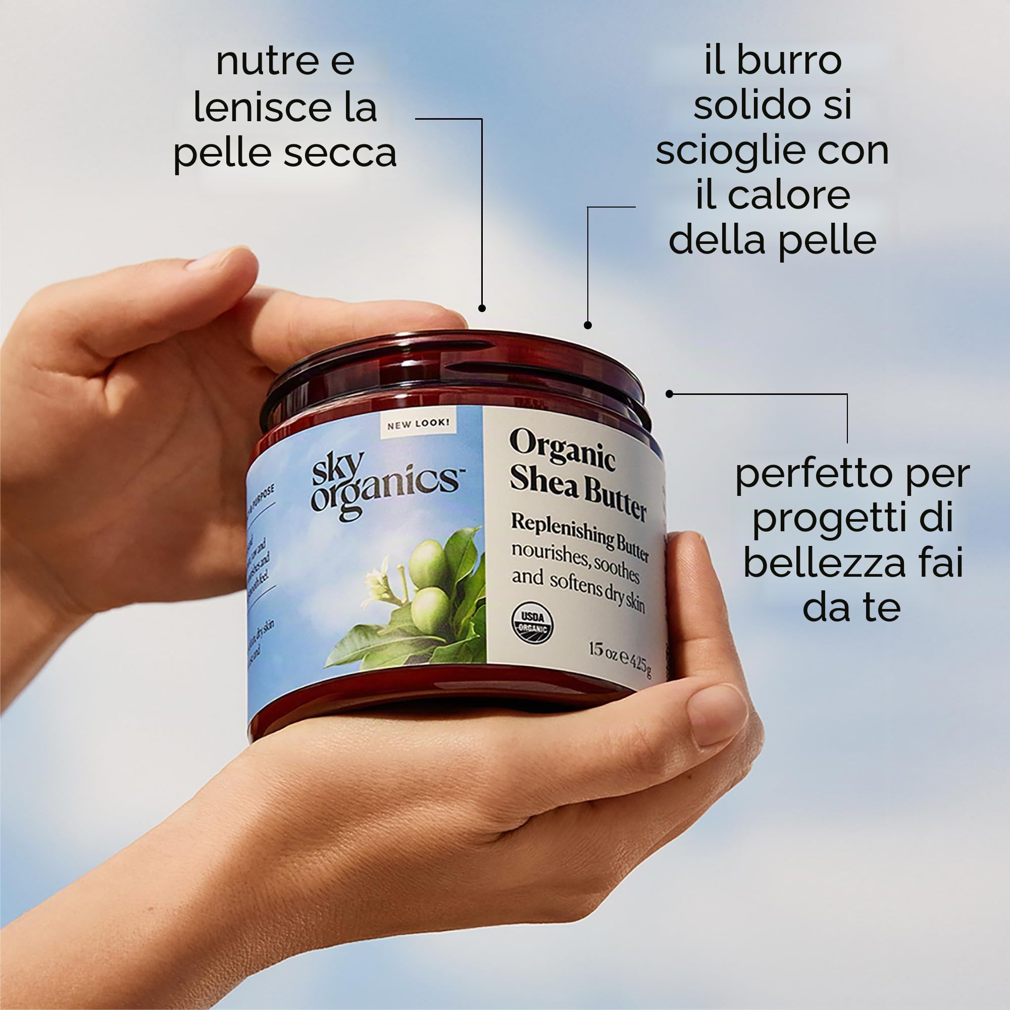Sky Organics - Burro di karitè biologico - Nutre, lenisce e ammorbidisce la pelle secca - Crudo e non definito - Acidi grassi essenziali e antiossidanti - Naturale, vegano - Cura della pelle, 425g