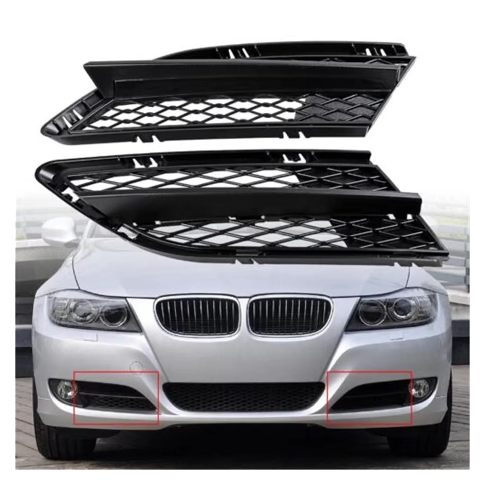 Grille Feu Antibrouillard Inférieure Pare-chocs Avant Voiture 51117198901 Pour BMW Pour 335i Pour 328i Pour E90 Pour E91 2008 2009 2010 2011 2012 Calandre Pare chocs Avant