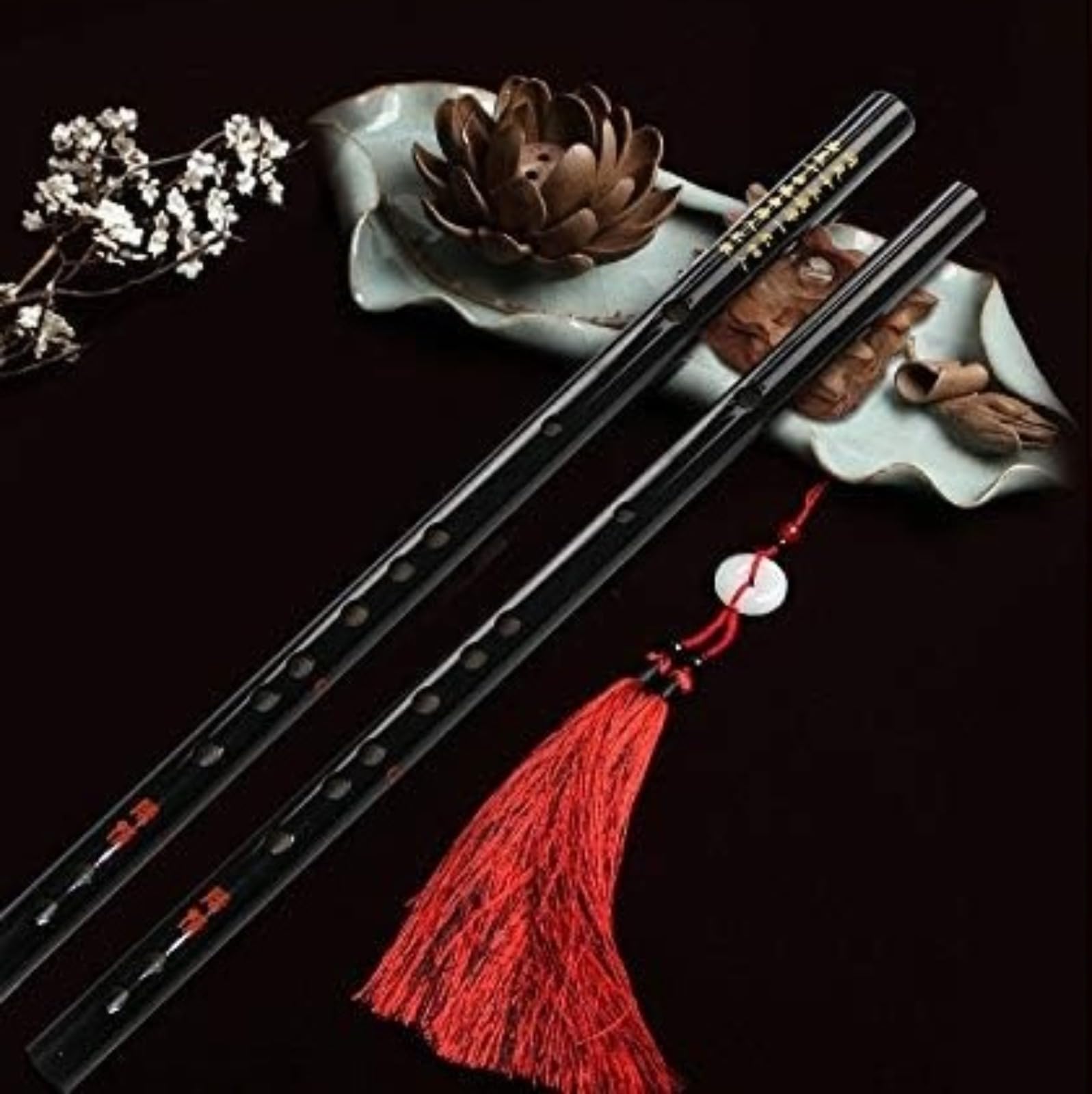Dizi - Flauta de bambú tradicional chino con bolsa de transporte para amantes de la música para principiantes (F Key)