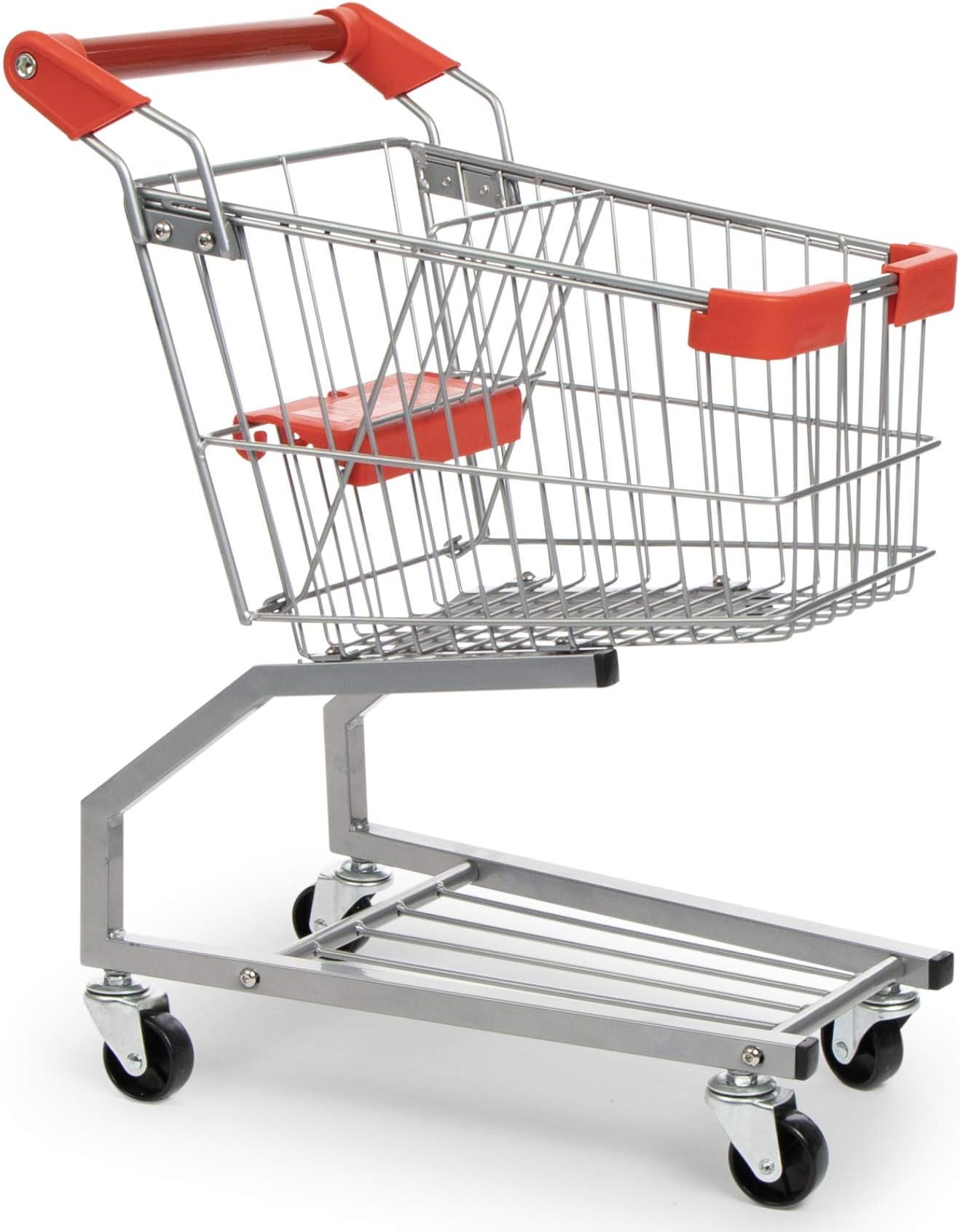 Milliard Toy Metal Shopping Cart - Supermarket Pretend Play Grocery Cart for Kids and Toddlers