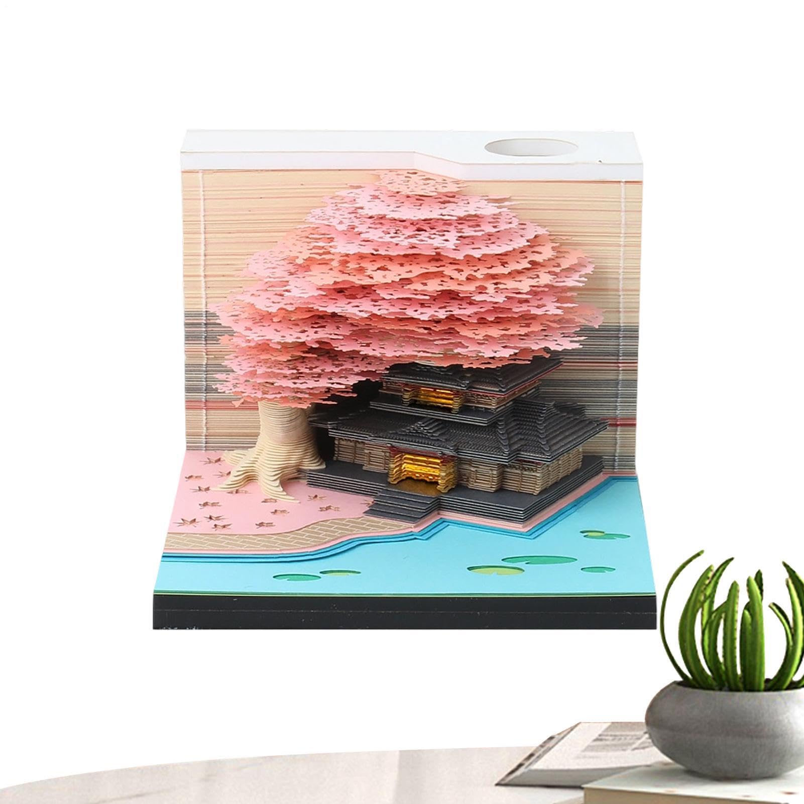 3D Kalender 2027 Desktop 3D-Schnitz-Zeitmesser-Notizblock 2027 | Papier-Kalender-Skulptur Für Bücherregal, Homeoffice, Schule, Studentenwohnheim, Wohnung, Schlafzimmer, Wohnzimmer