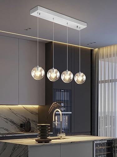 Miniatura 323 de Escalera LED de 10 luces LED moderna con globo de cristal, lámpara colgante grande para techos altos, accesorios de iluminación de entrada, villas y